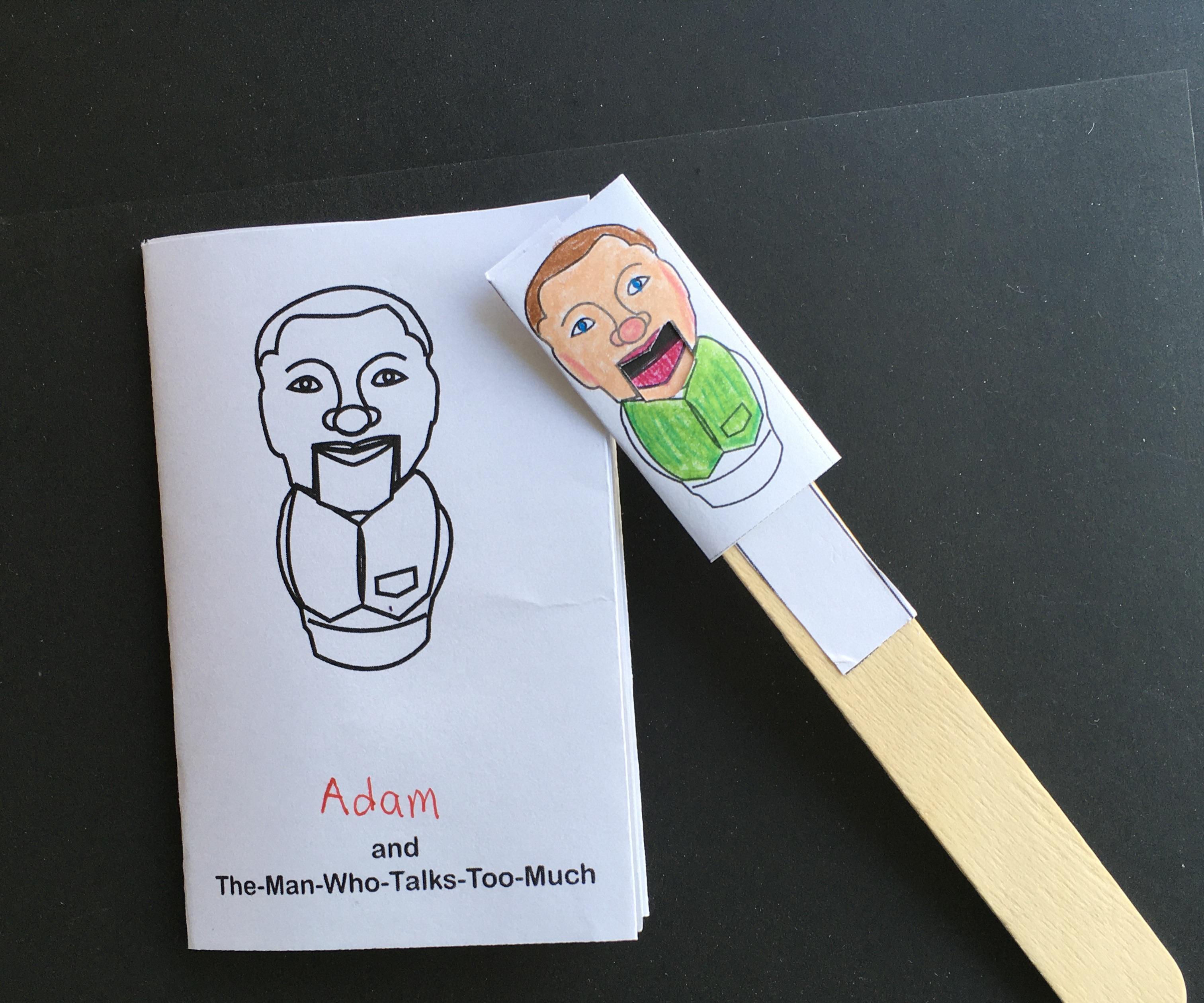 Personalized Book and Puppet: "The-Man-Who-Talks-Too-Much"