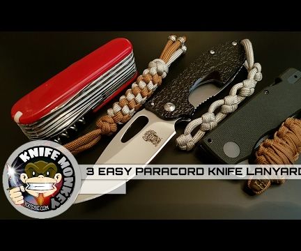 How to Make 3 Easy Paracord Knife Lanyards.