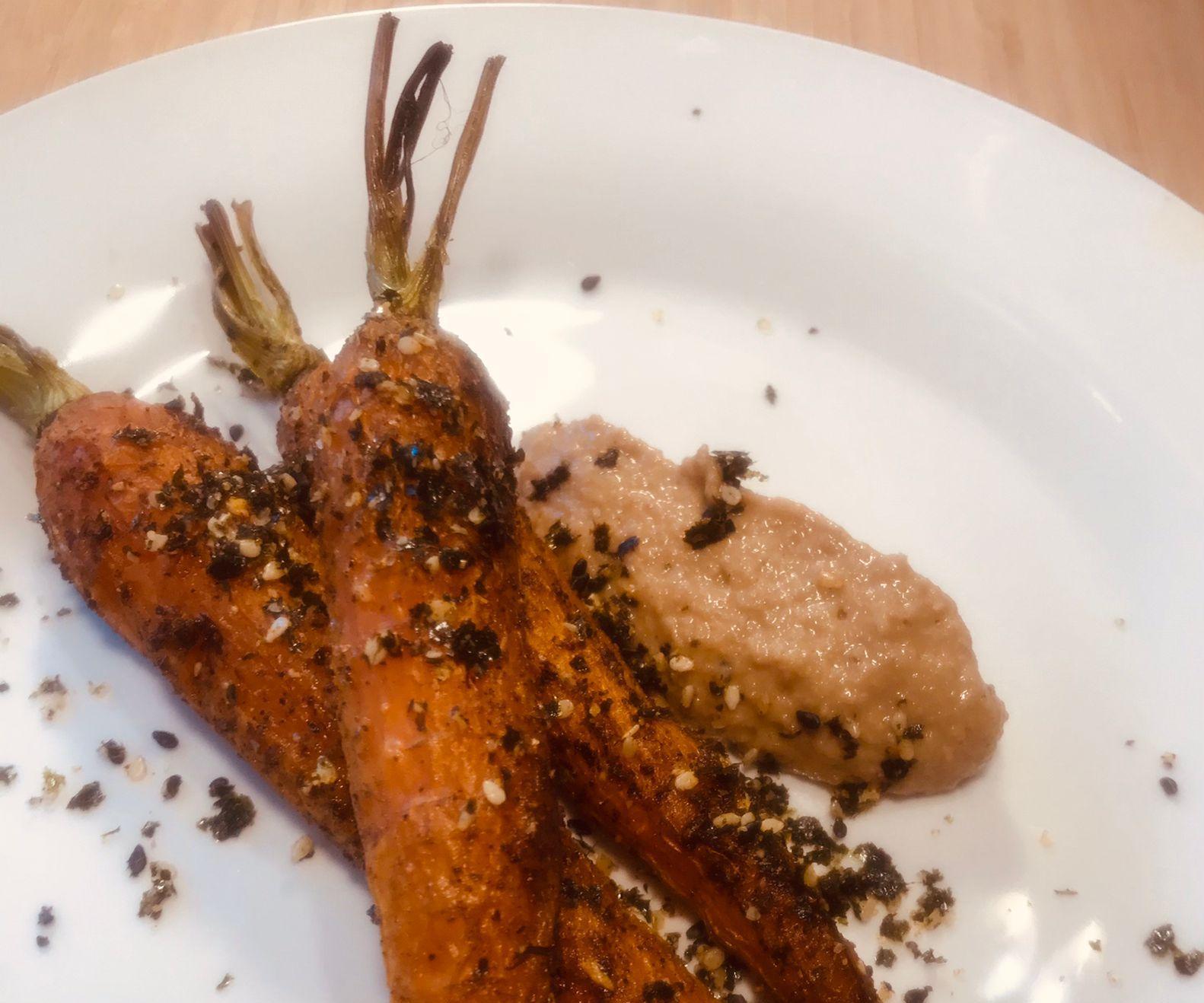 Roasted Carrots With Tofu and Onion Puree