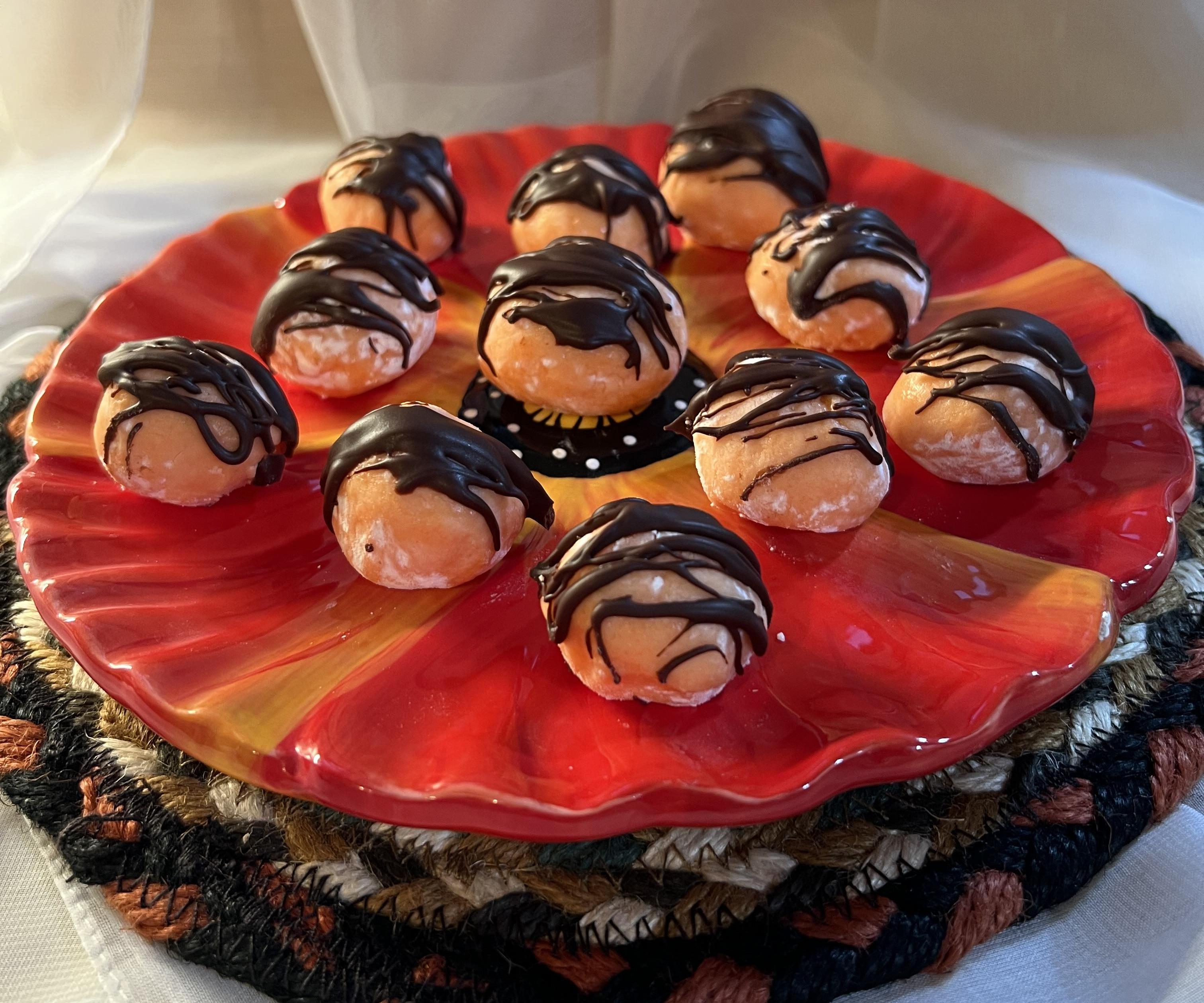 Chocolate Drizzled Orange Truffles