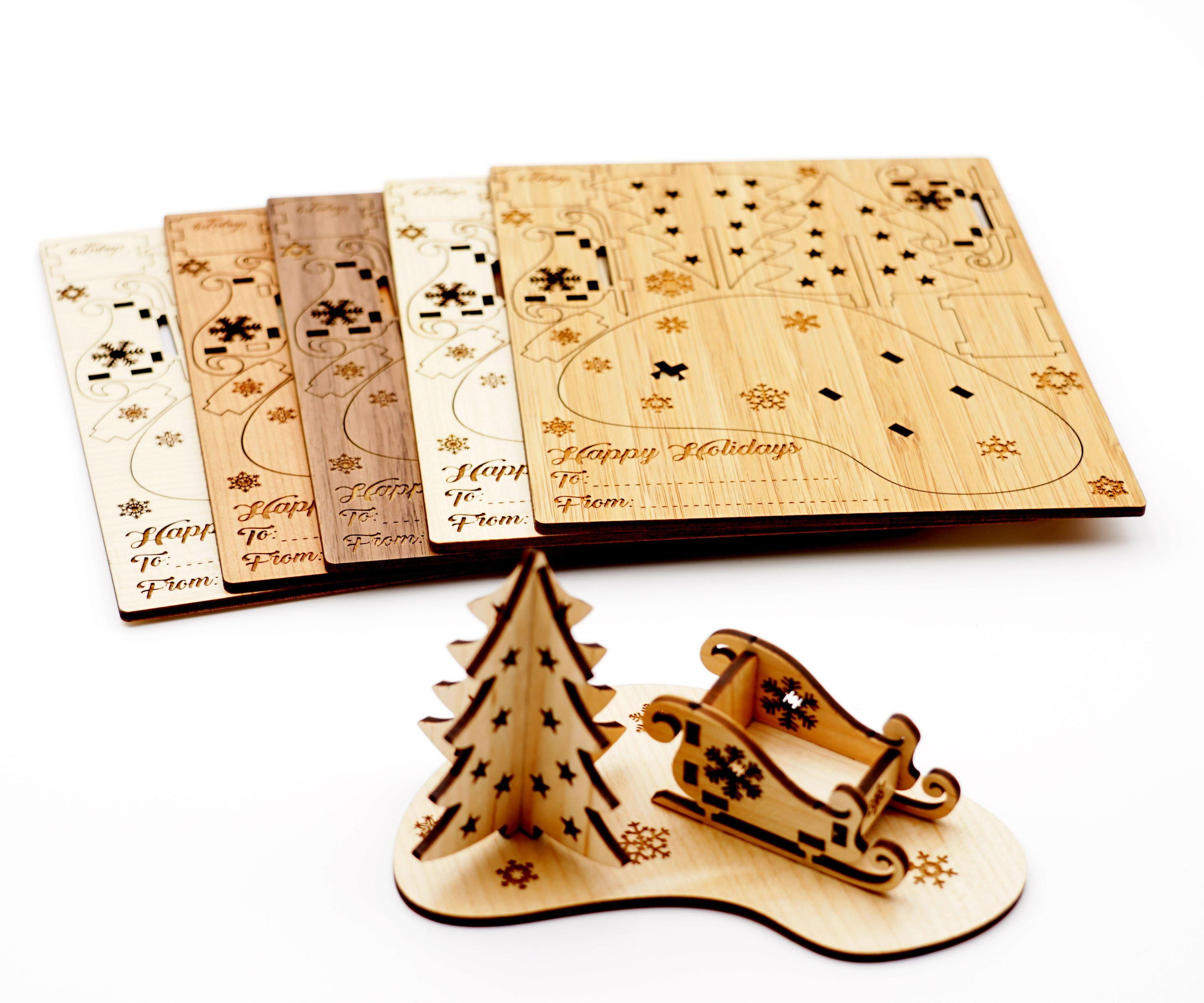 Laser Cut 3D Holiday Cards