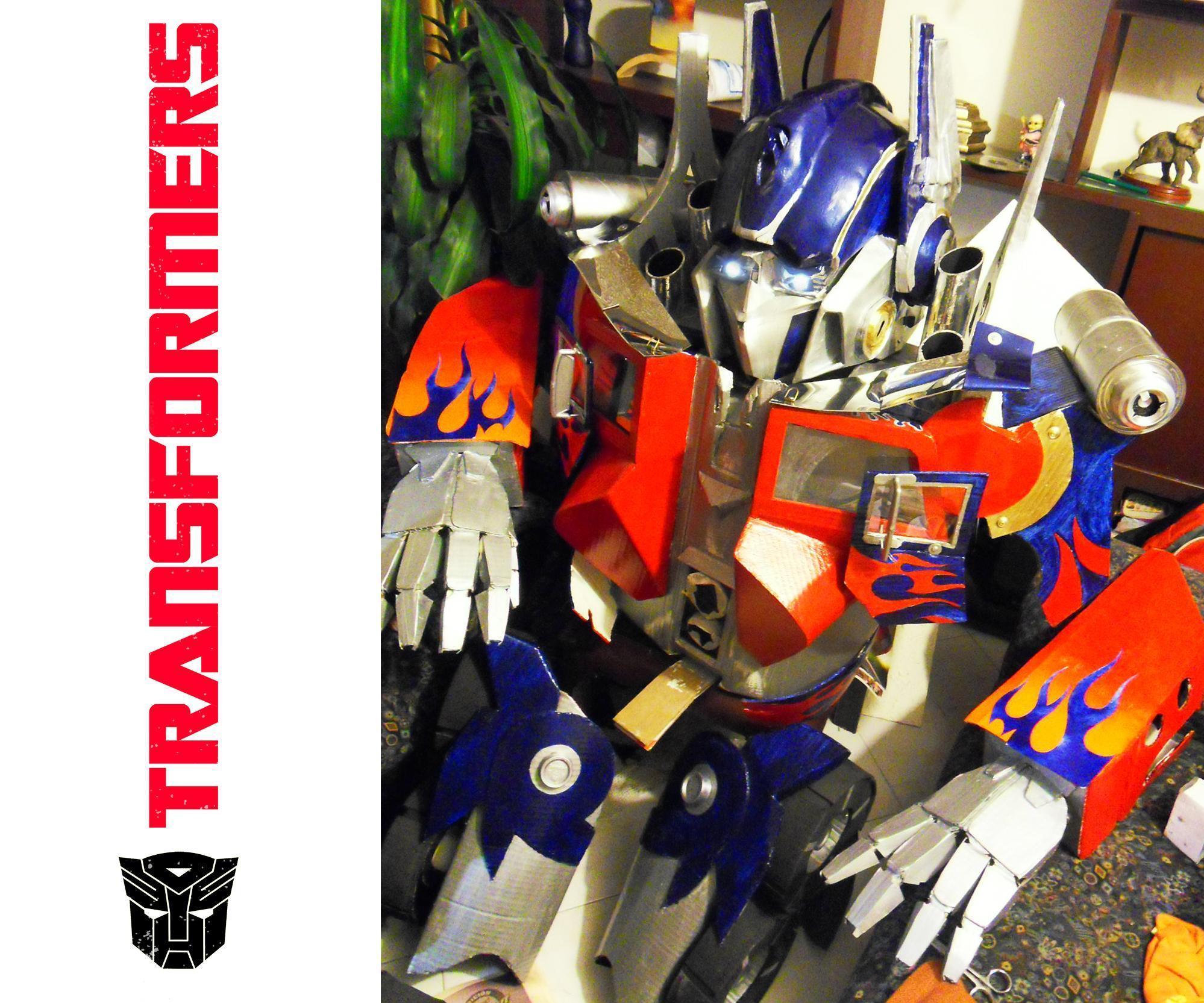 Optimus Prime Cardboard Costume.