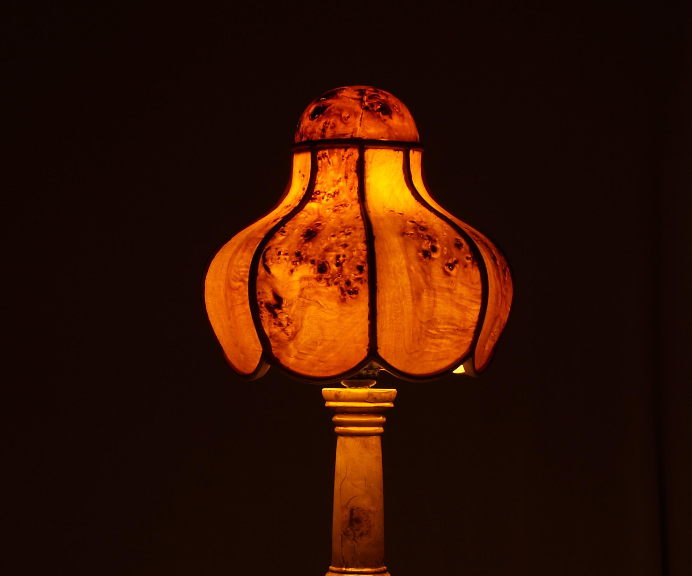 Vintage Style Wood Veneer Lampshade 