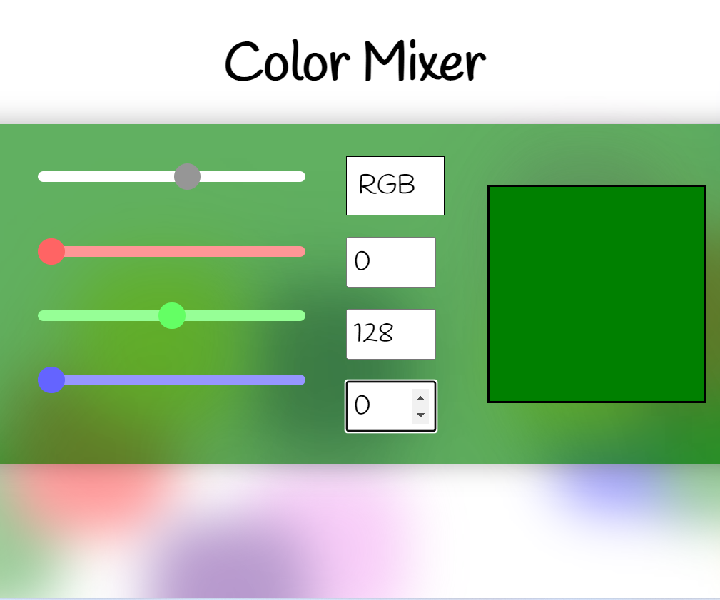 Making a HTML Colors Mixer