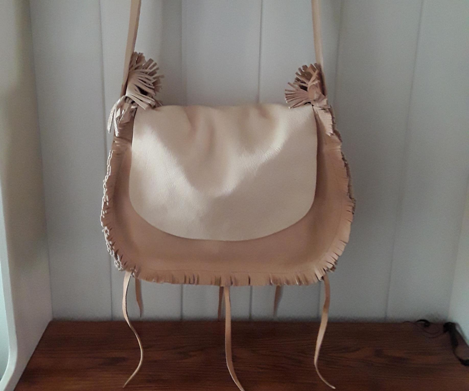 Leather Bag With Fringe Edges