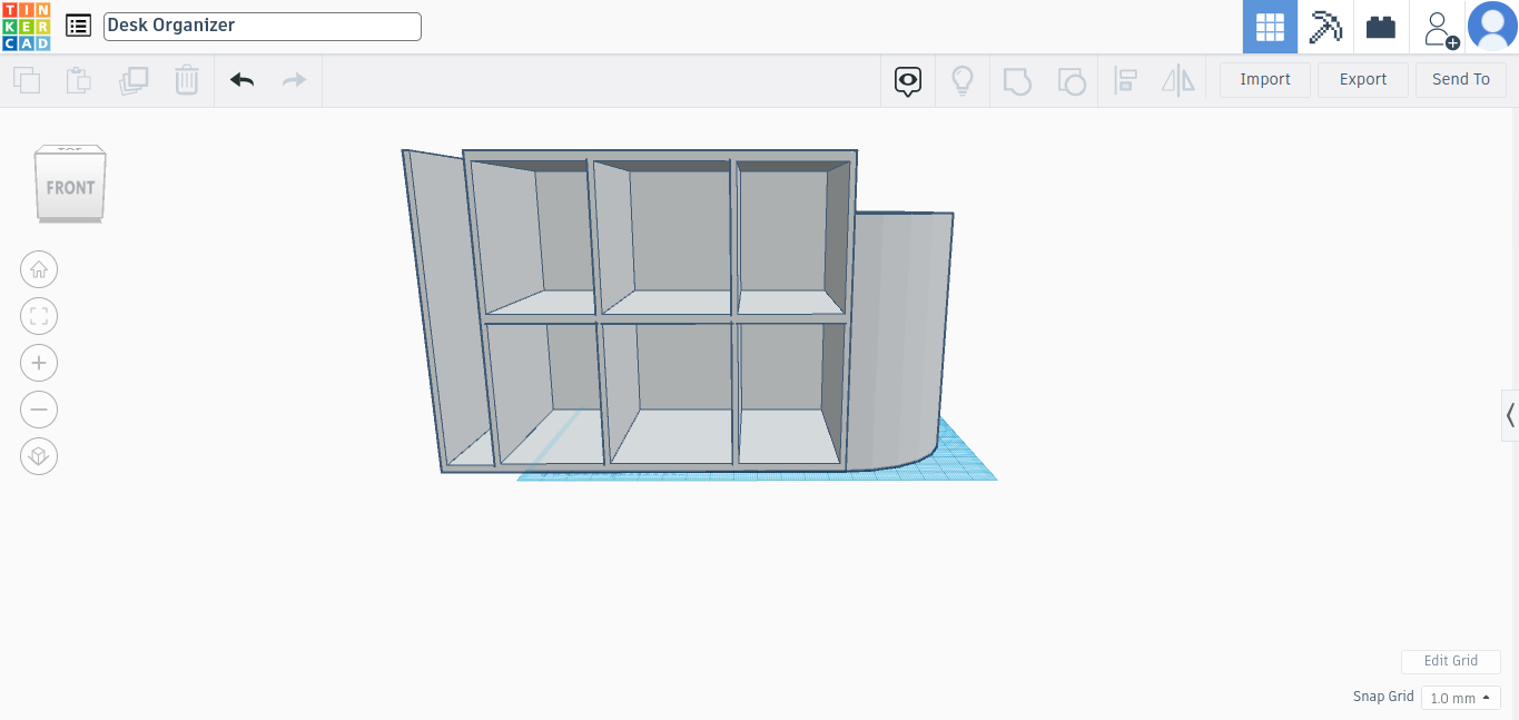  12 Step Desk Organizer With Tinkercad
