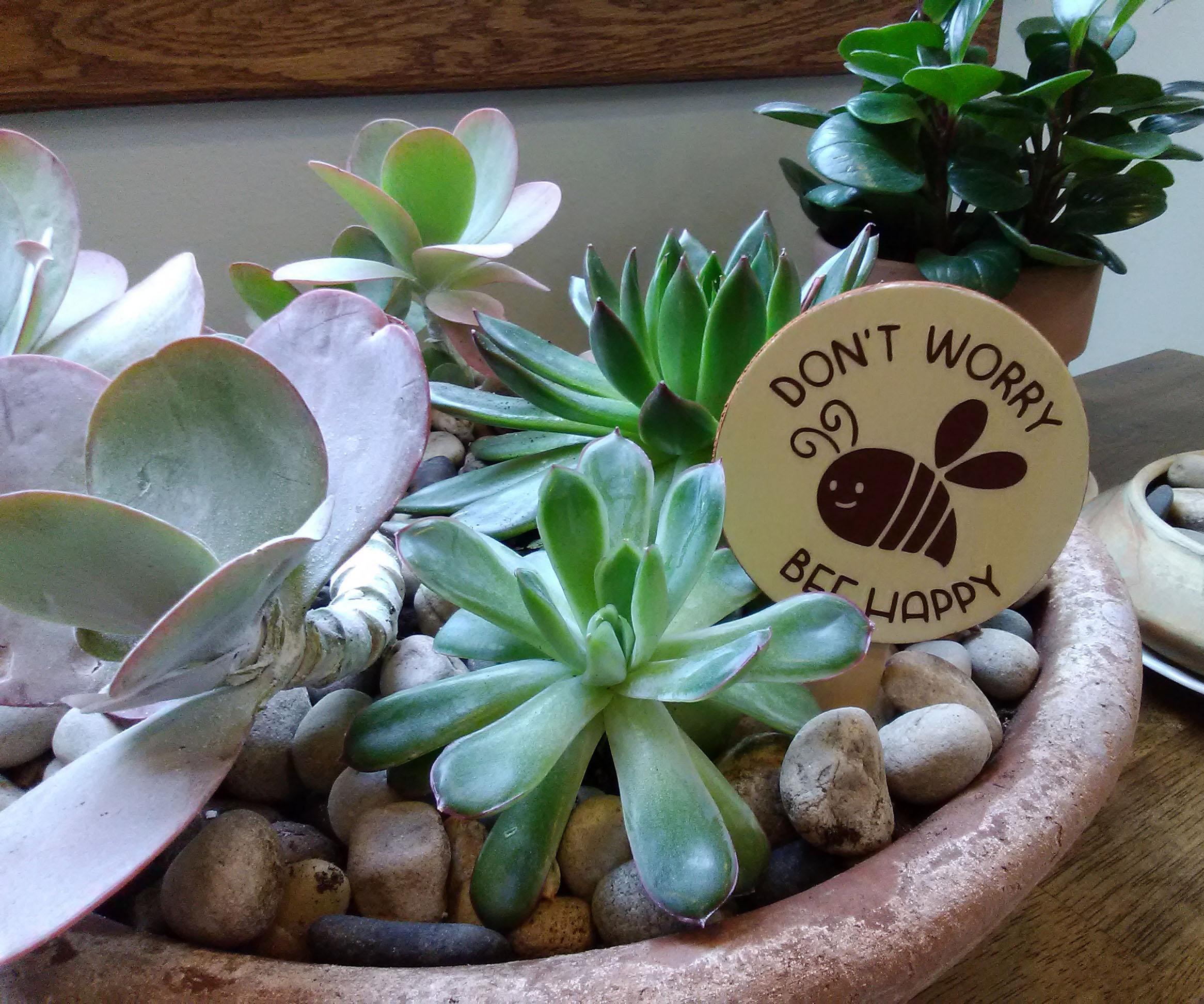 Wood Plant Pot Stakes With Cricut Iron-On