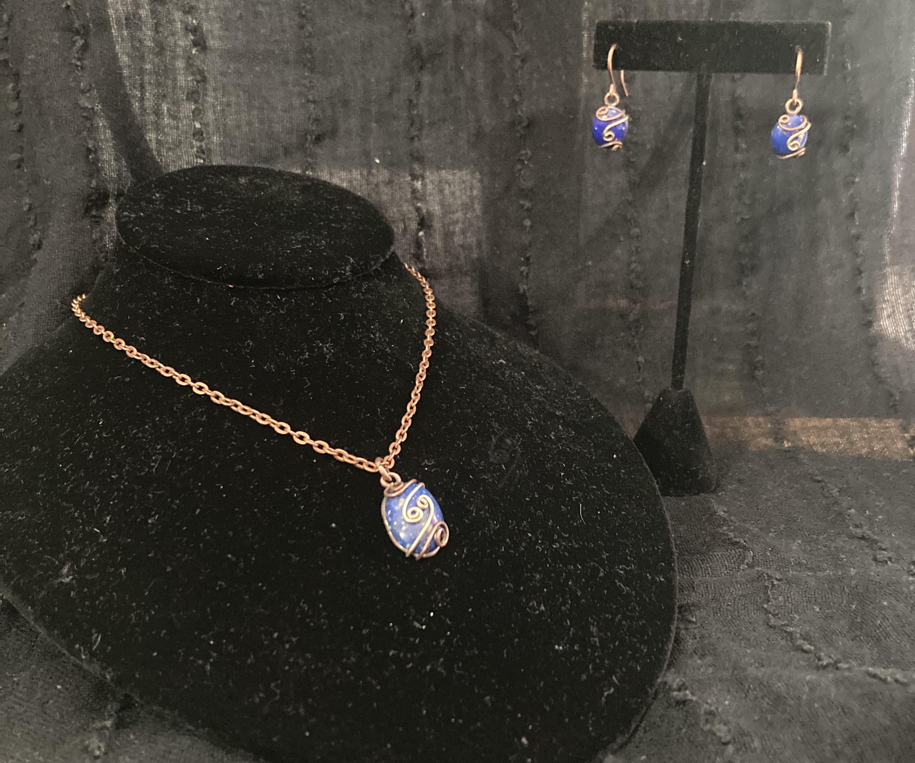 Blue Van Gogh Inspired Lapis Pendant