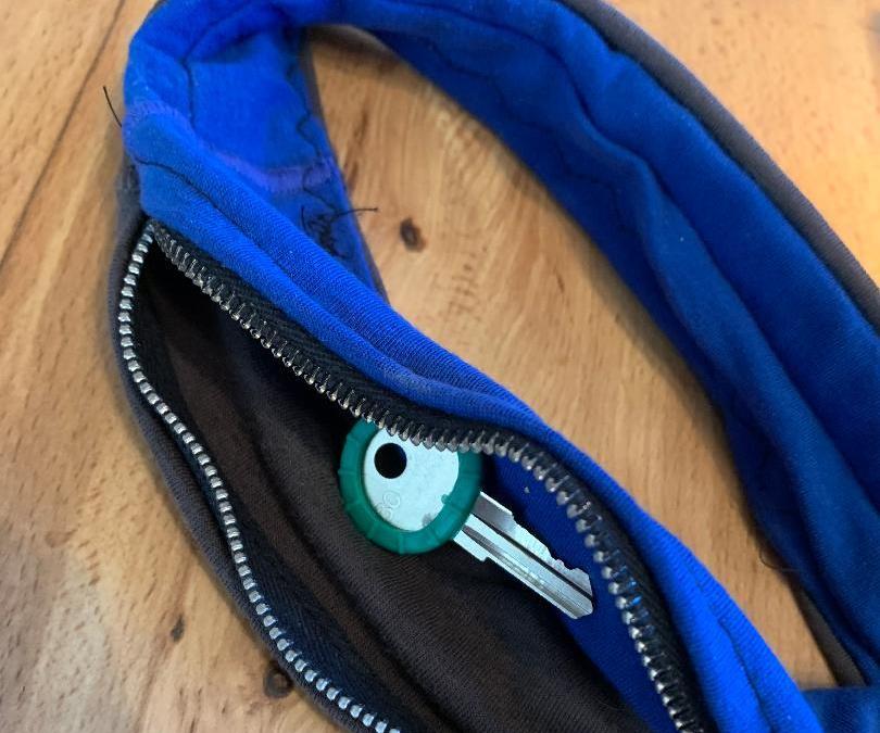 Hidden Key in Zippered Headband