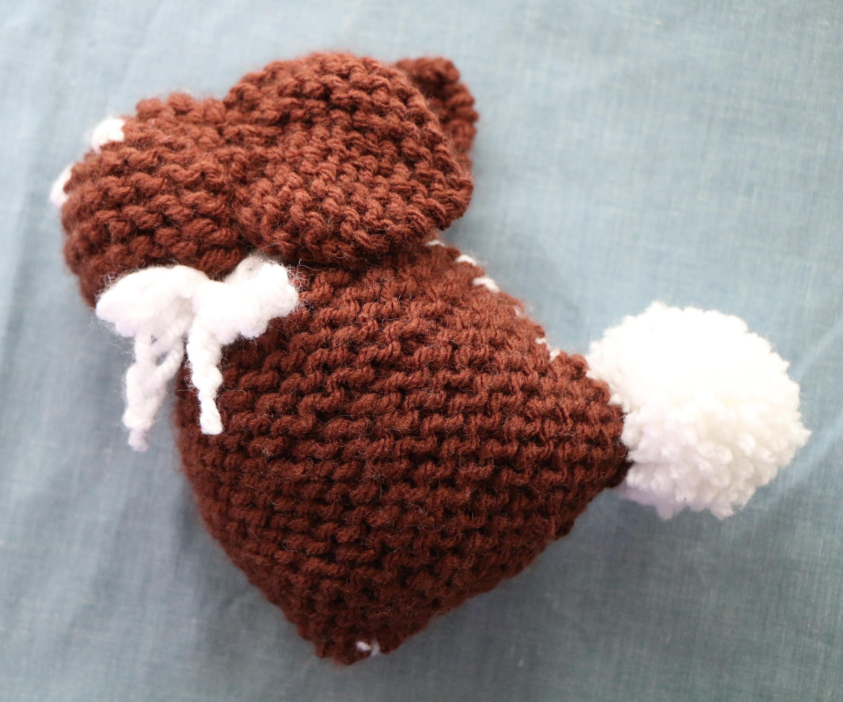 Stuffed Bunny Out of a Knitted Square