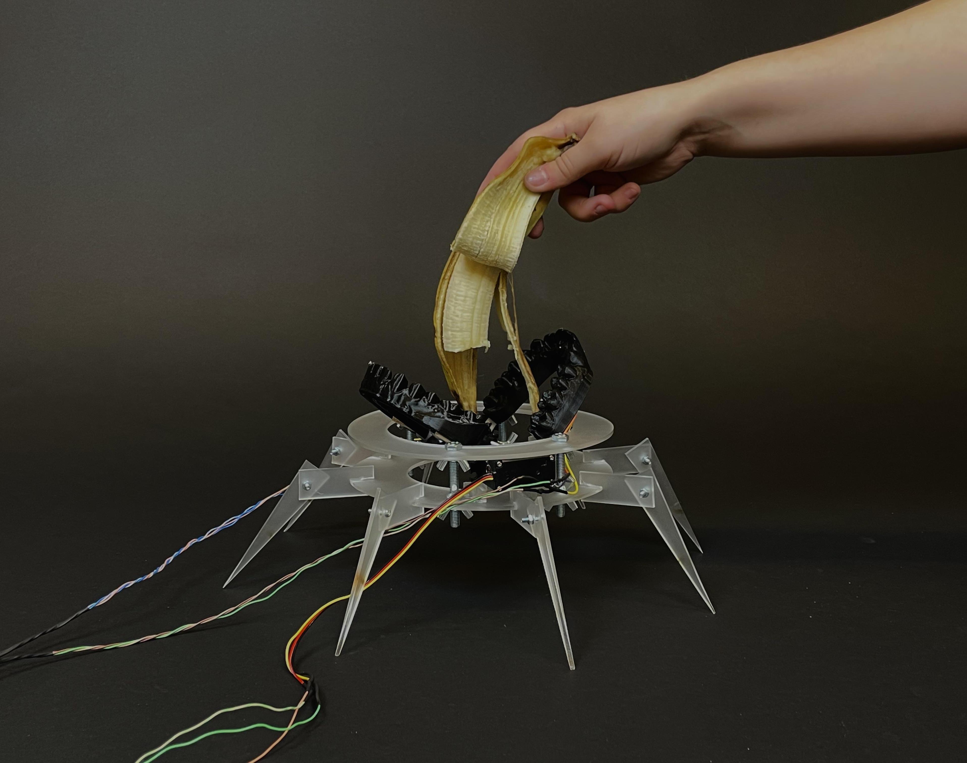 A Robot That Tries to Chop Up Soft Vegetables and Fruits With a Light Sensor. a Salat Maker If You Will.