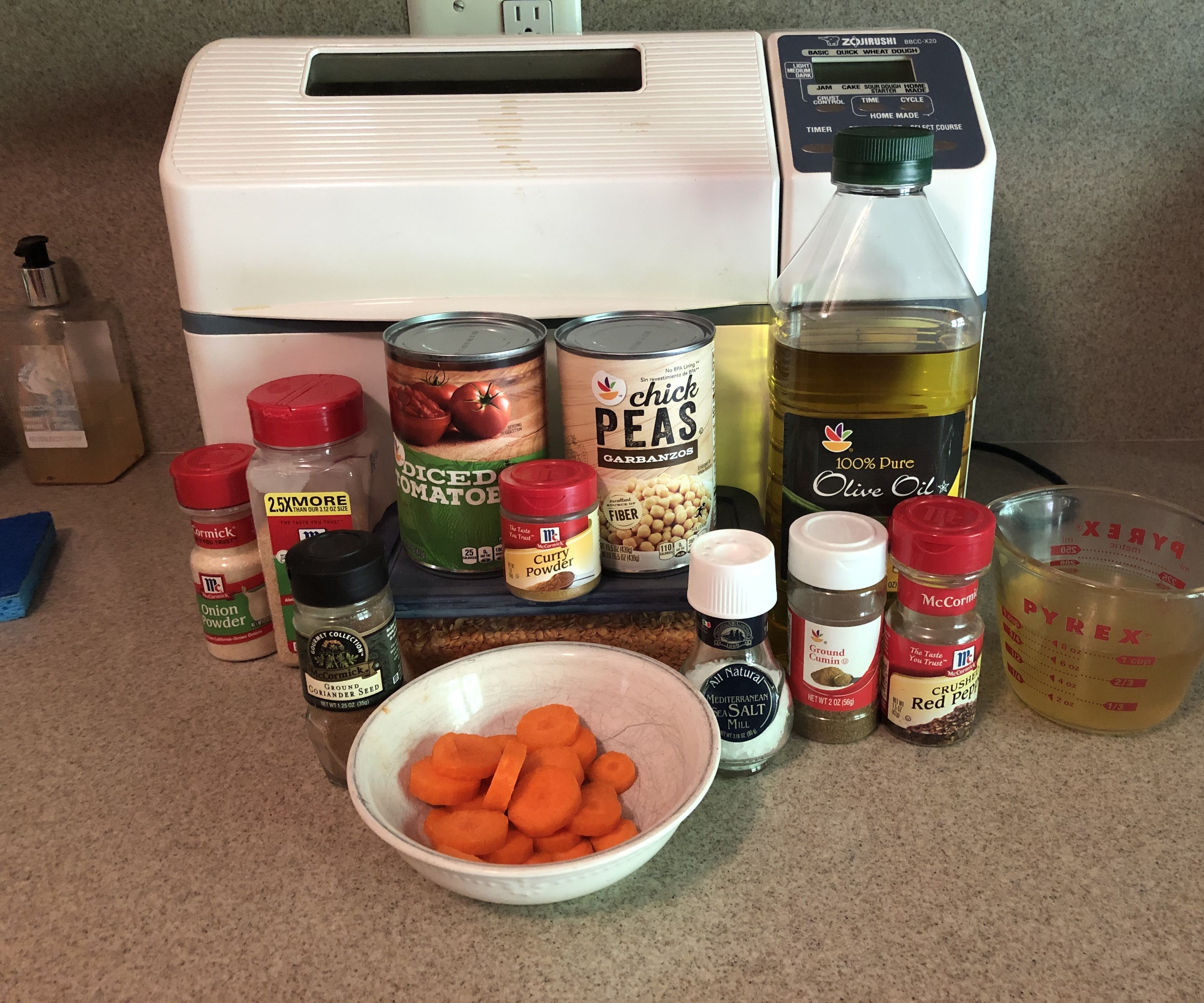Easy Lentil Chickpea Stew - in the Bread Machine