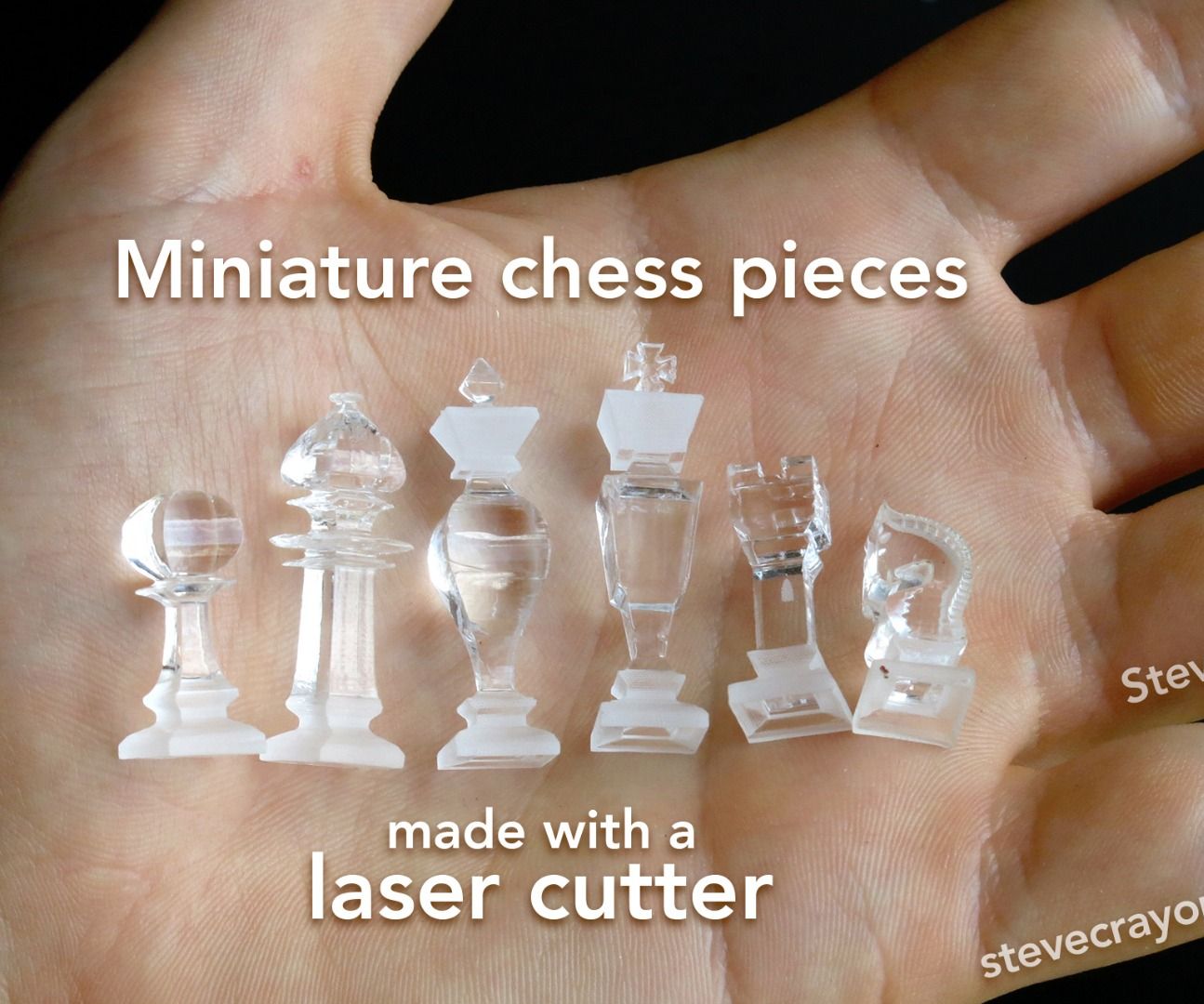 3D Miniature Chess Pieces Made With a Laser Cutter