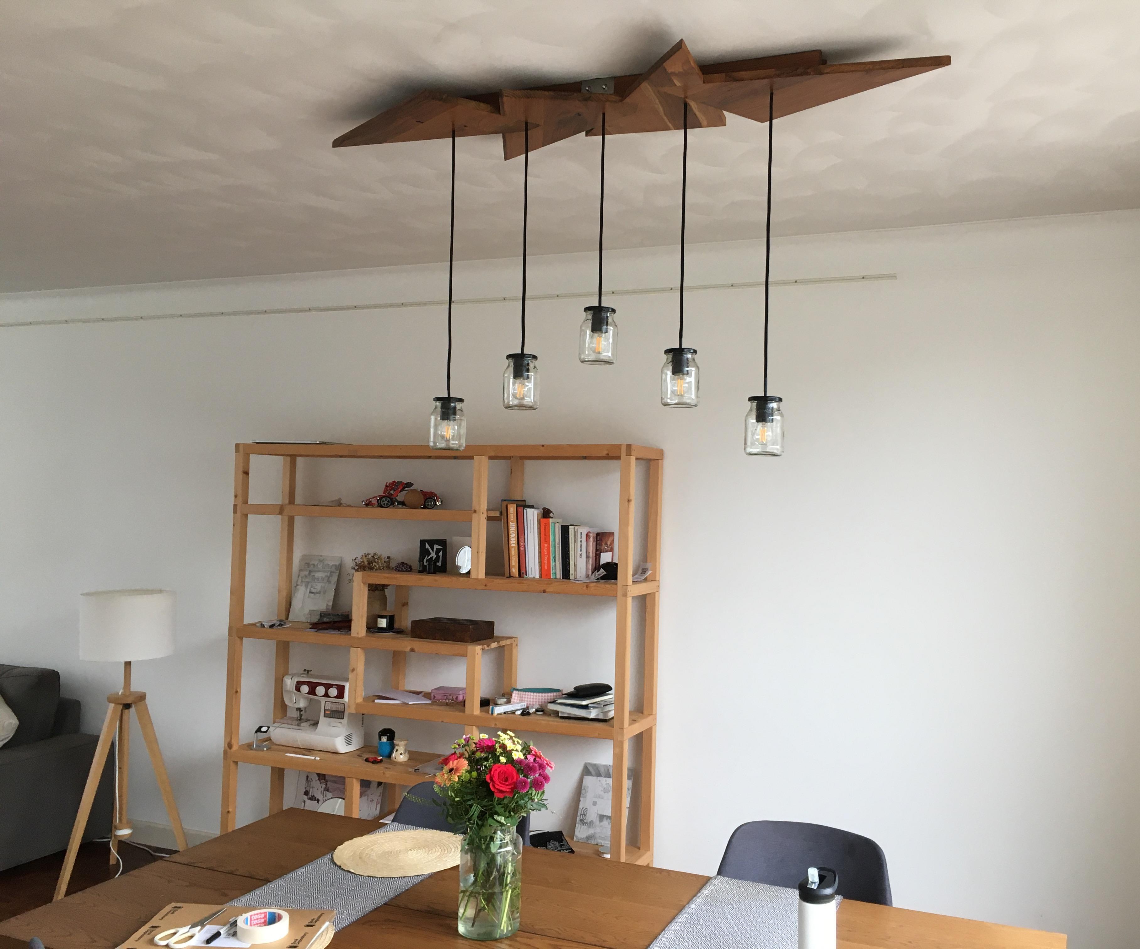 Turning an Old Teak Coffee Table Into a Ceiling Lamp