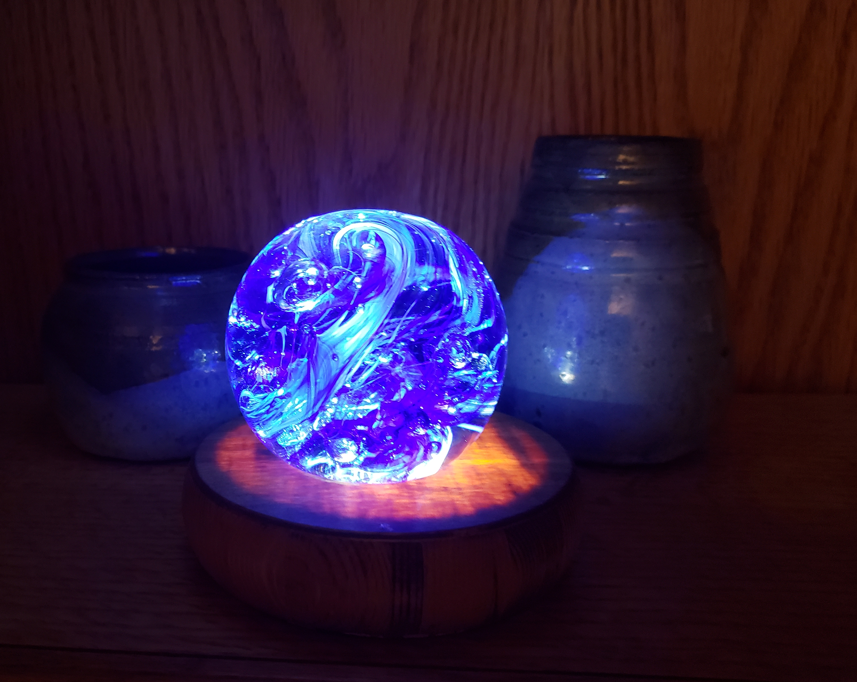 Rechargeable Wooden LED Collectable Display Stand