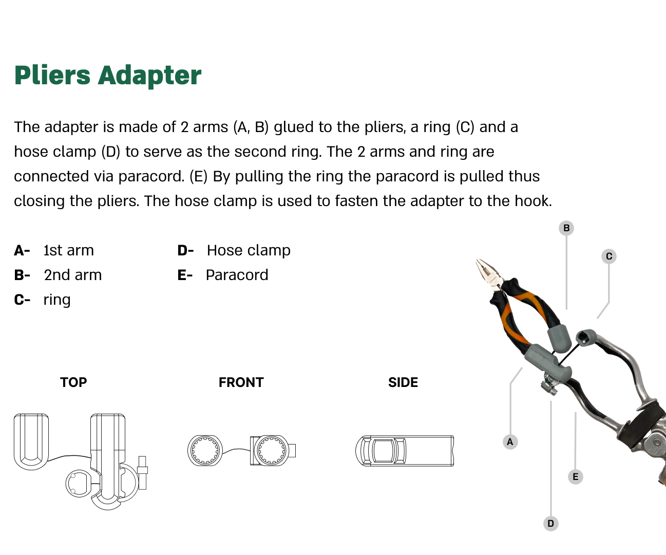 Pliers Adapter for Hosmer Hook Users
