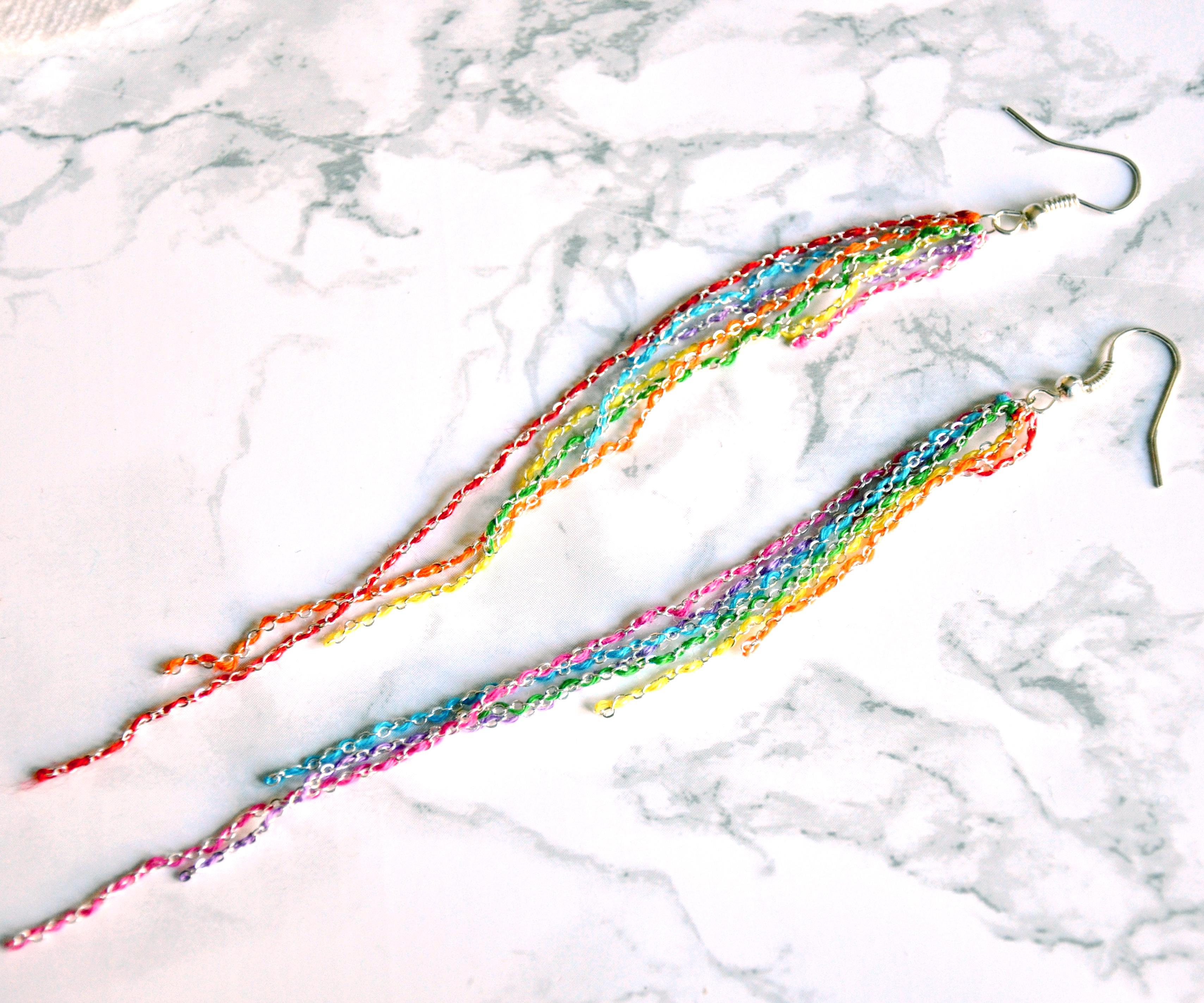 Rainbow Chain Earrings