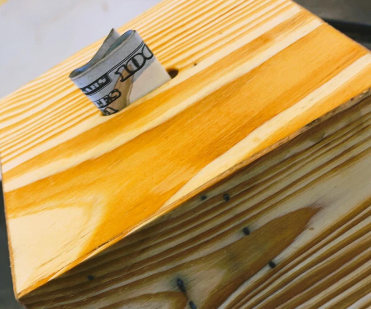 Unopenable Wooden Money Box