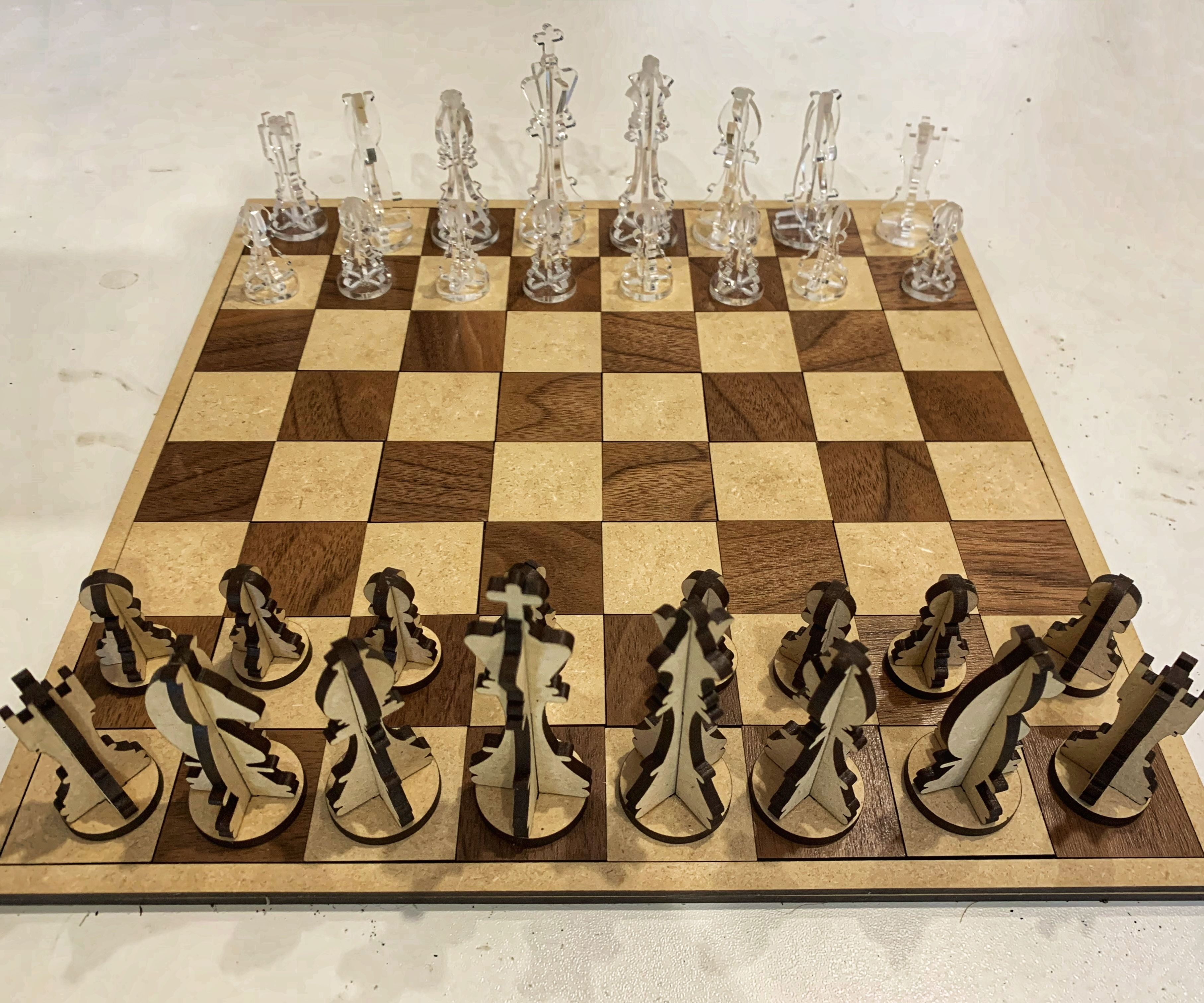 Laser Cut Chess and Checkers Set