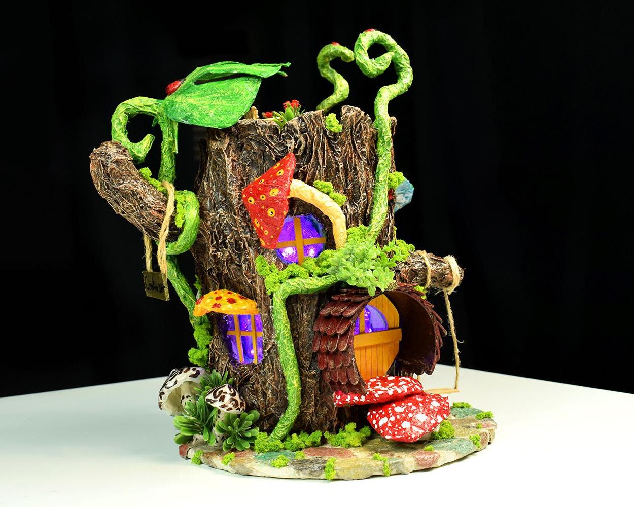 Paper Mache Fairy Garden Tree House