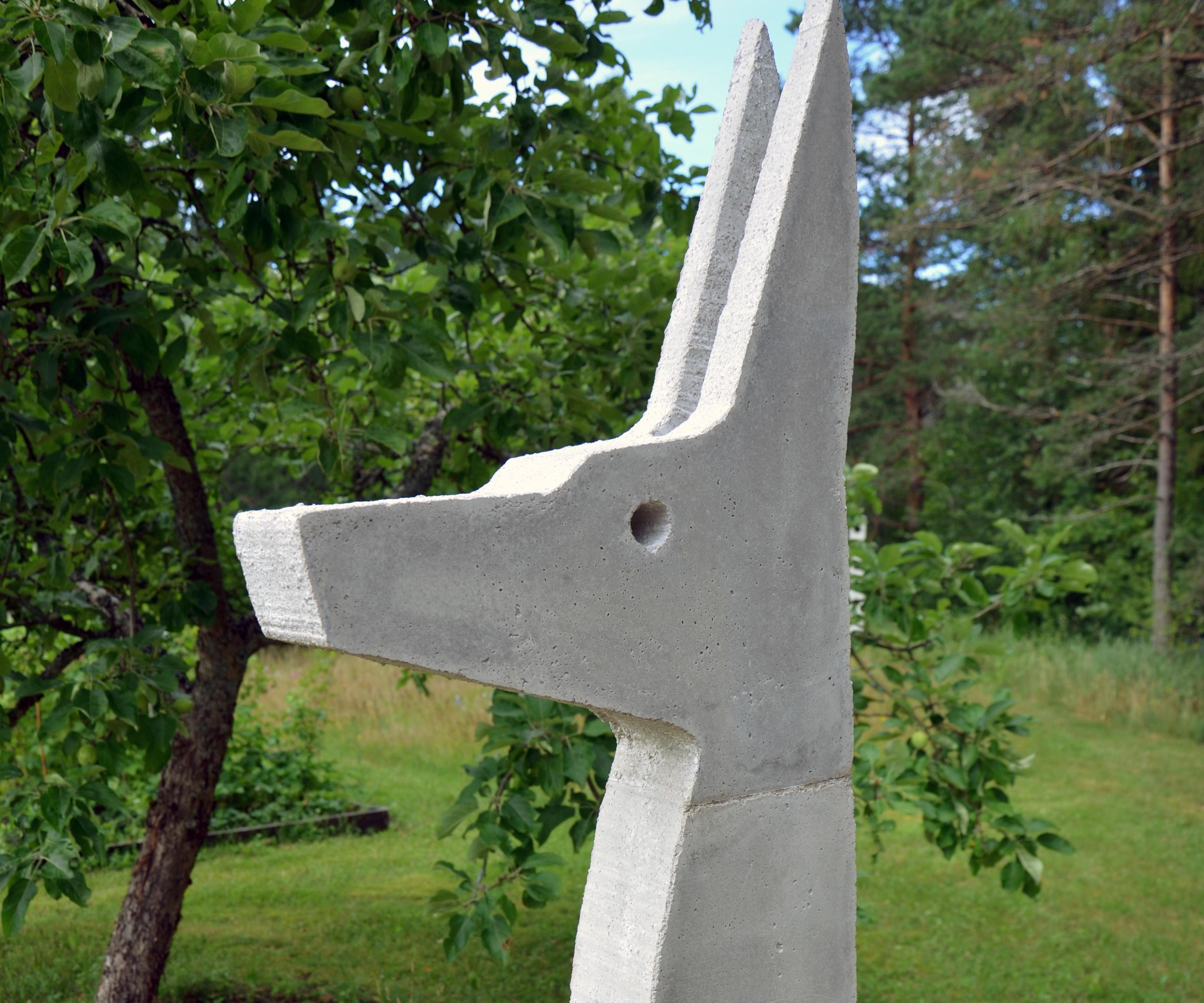 Abstract Dog Sculpture Made Using Concrete