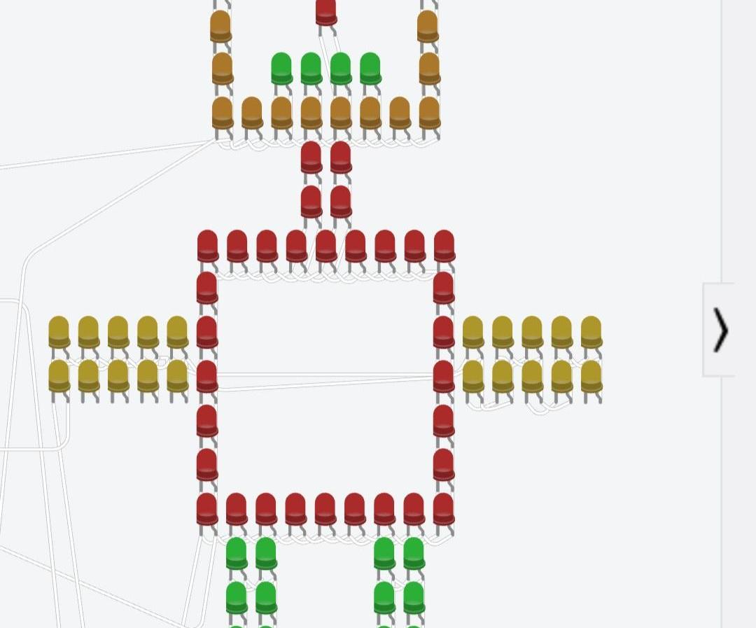 Robot Made by 110 Led Bulbs