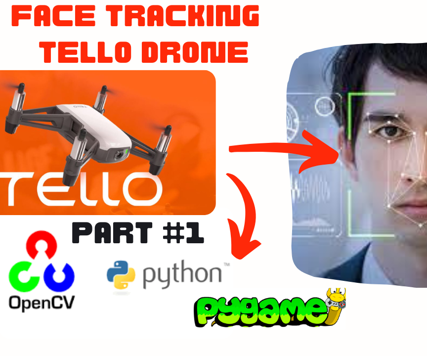 Tello Drone Python Programming, Face Tracking From Drone Camera! Using Python Module OpenCV and PyGame!
