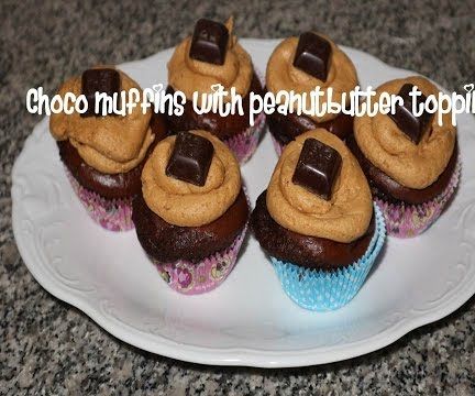 Choco Muffins With Peanutbutter Topping Recipe