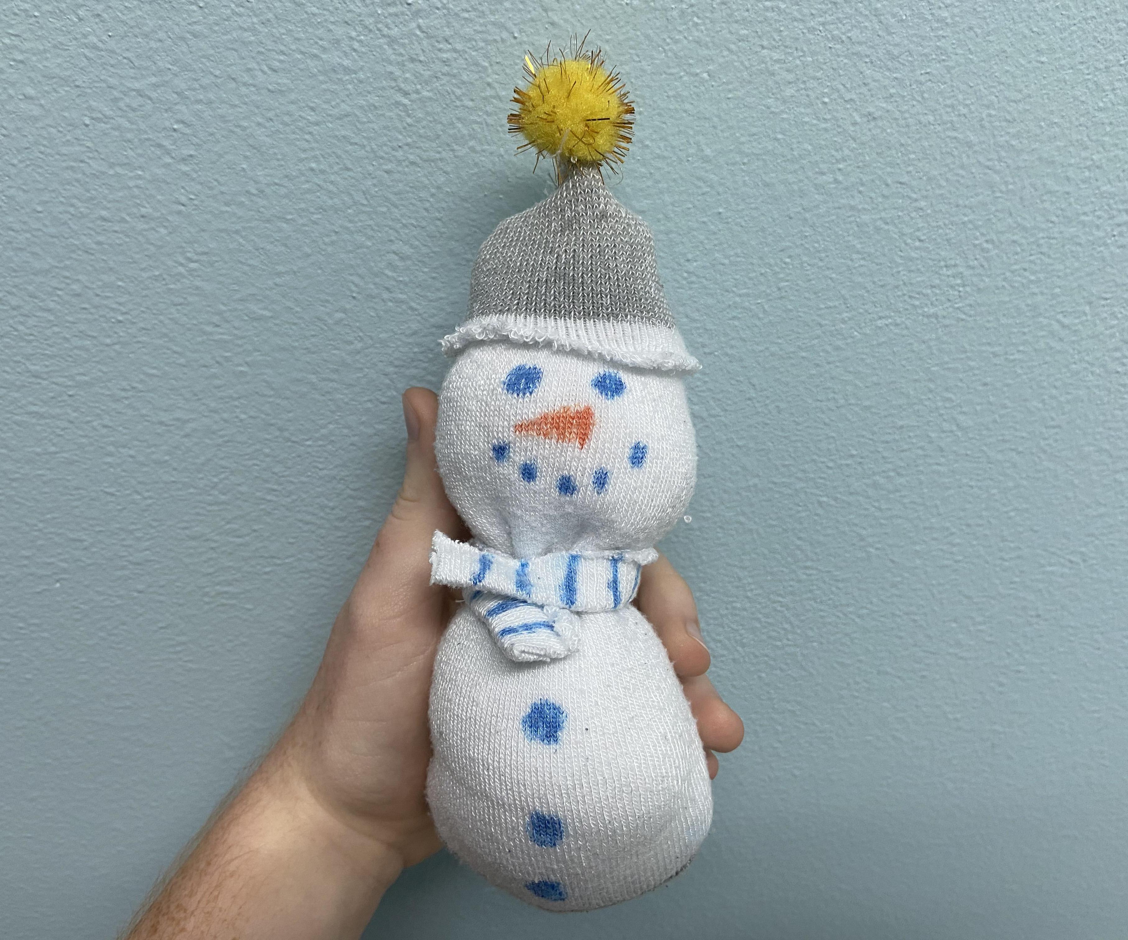 Snowman Plushie Out of a Sock