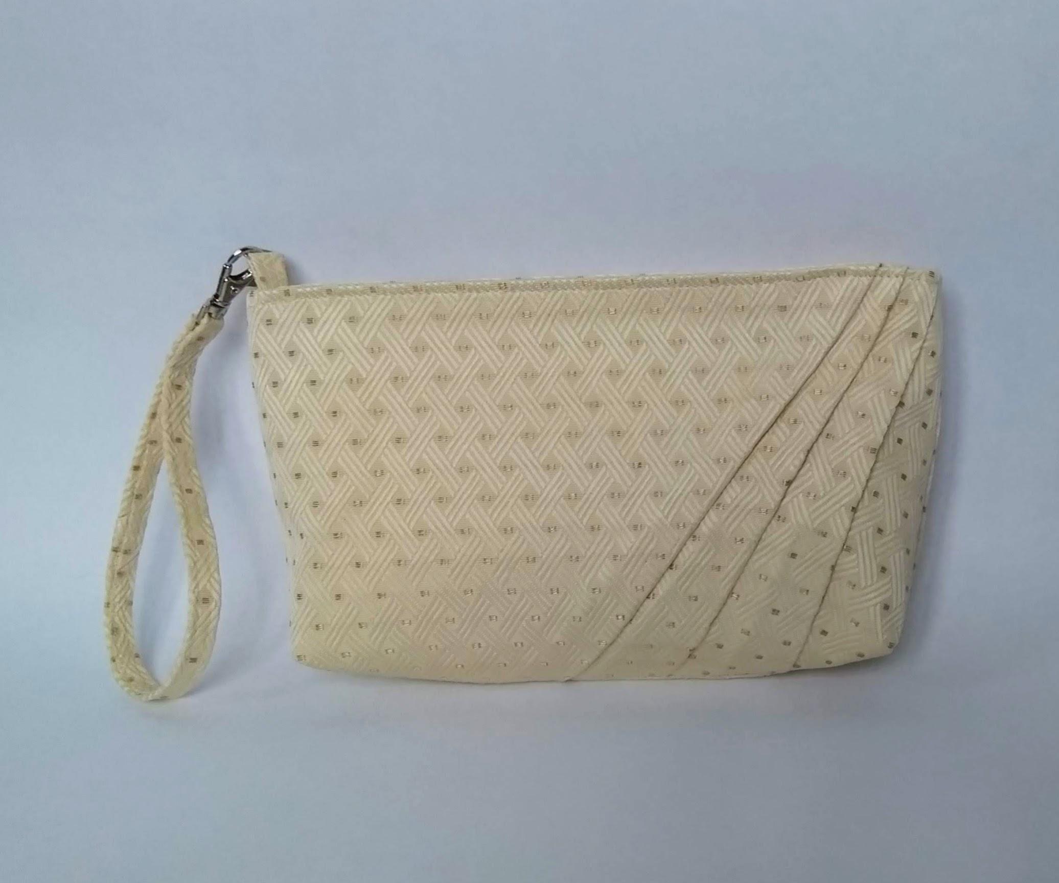 Pleated Clutch Bag / Purse With Concealed Zip