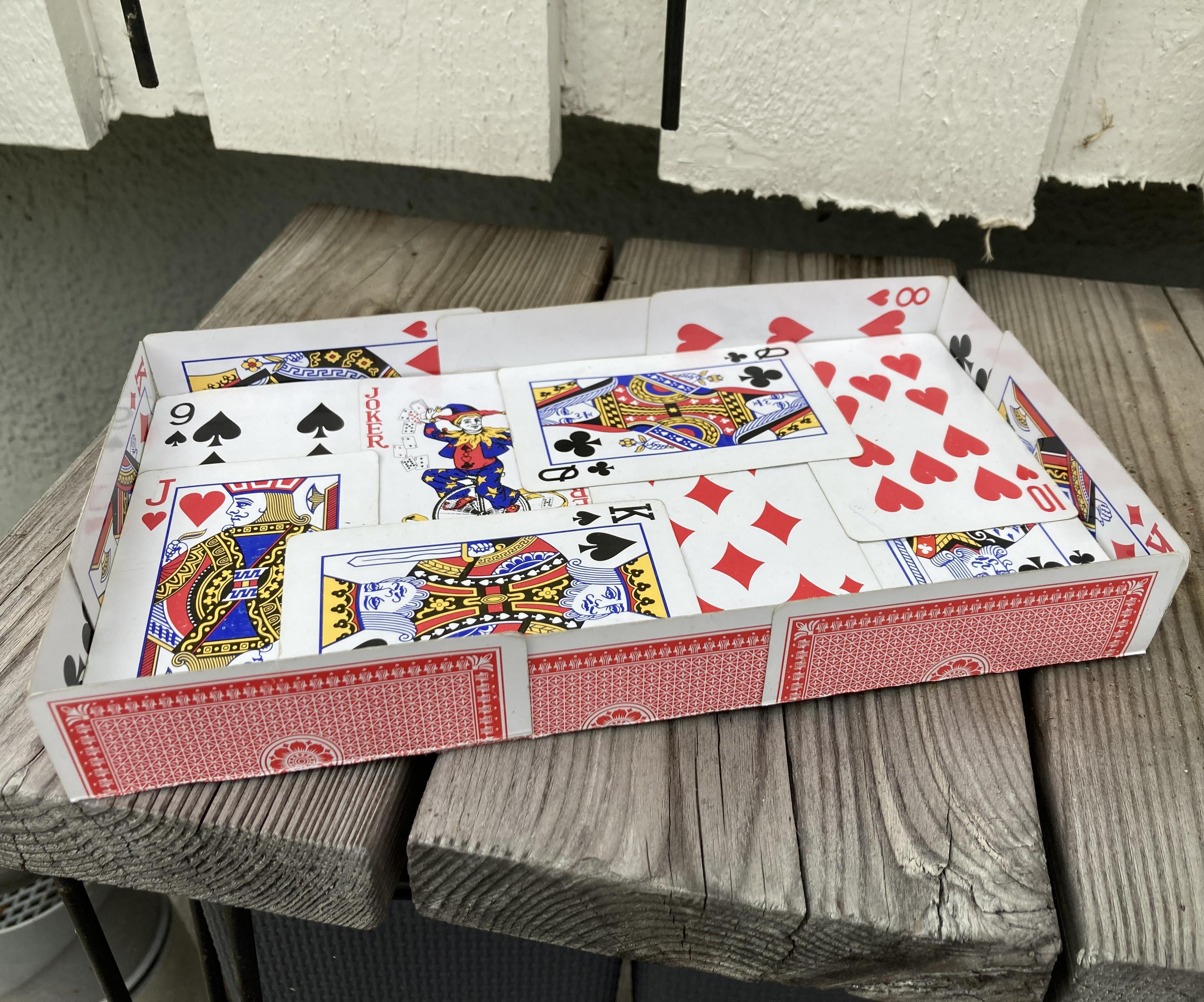 Tray Made Out of Cards