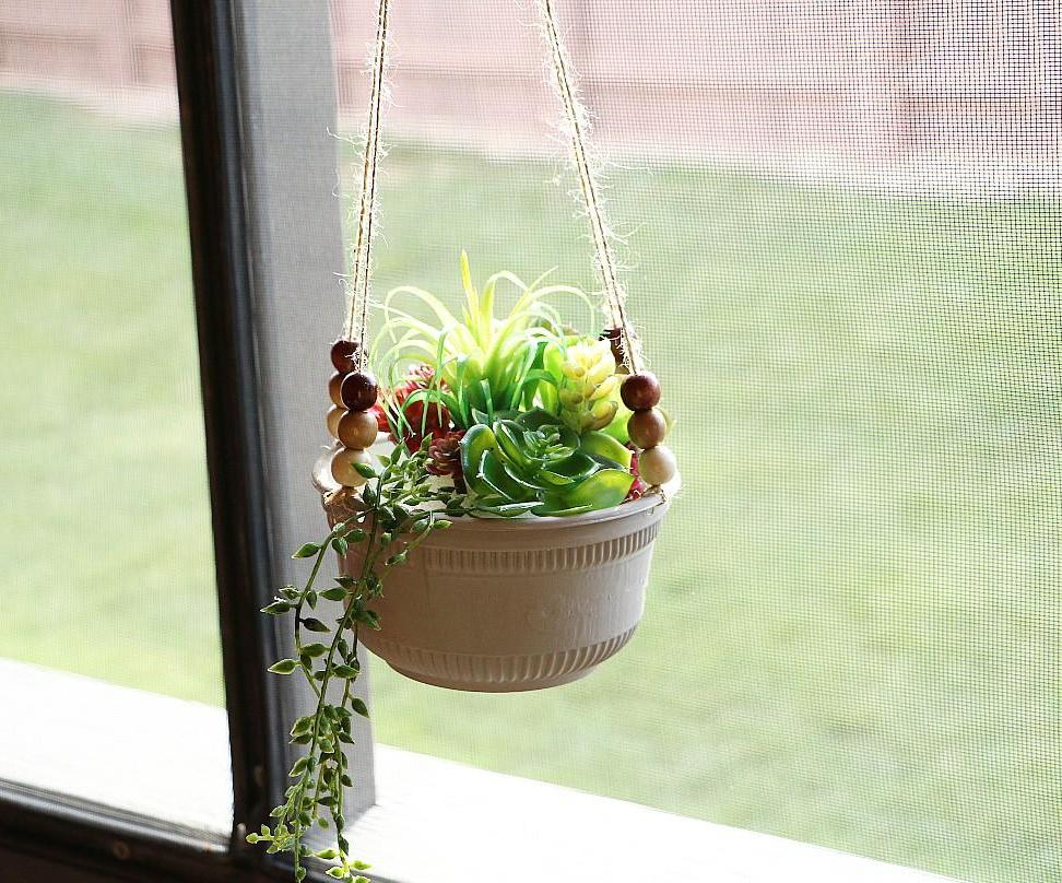 Upcycled Plastic Bowl Hanging Planter