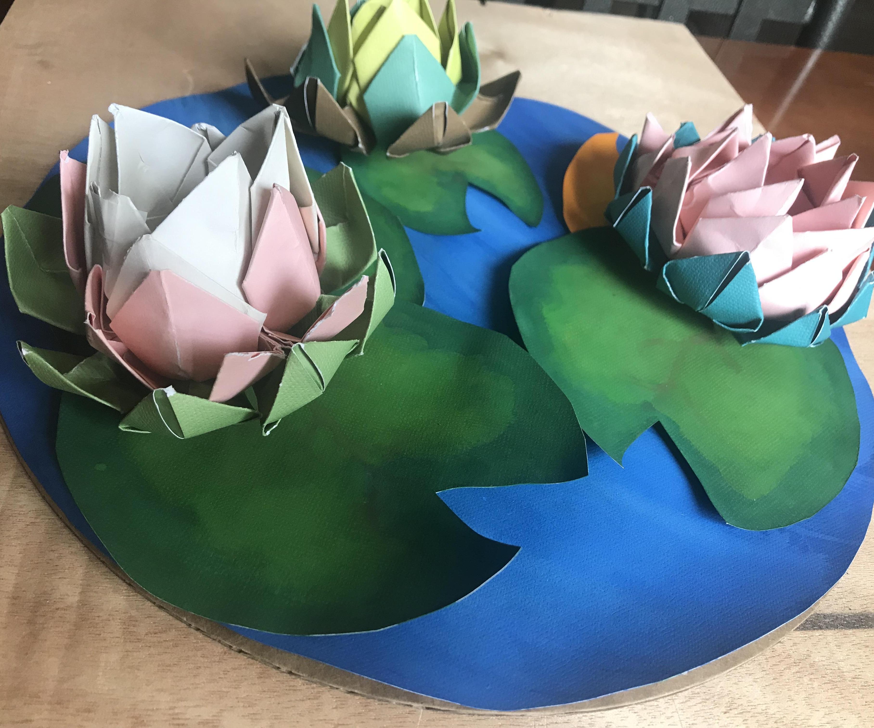 Origami Lotus Flower & Pond