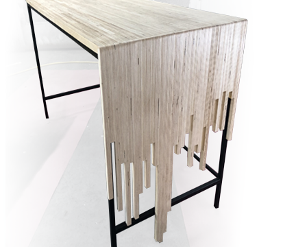 Plywood Waterfall Desk (Made From Scrap)