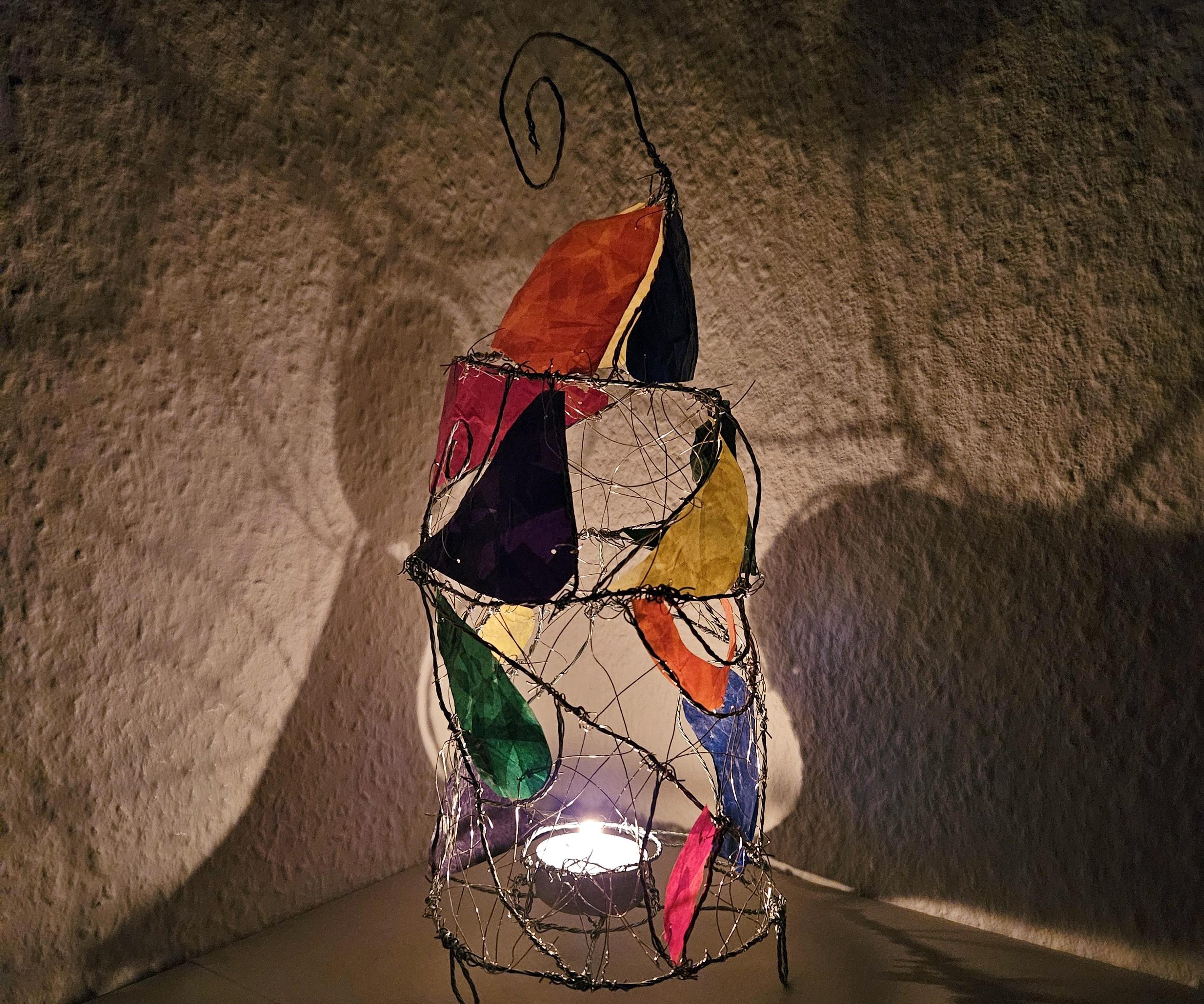 Shadows and Light: Colorful Tea Warmer Candle Lamp