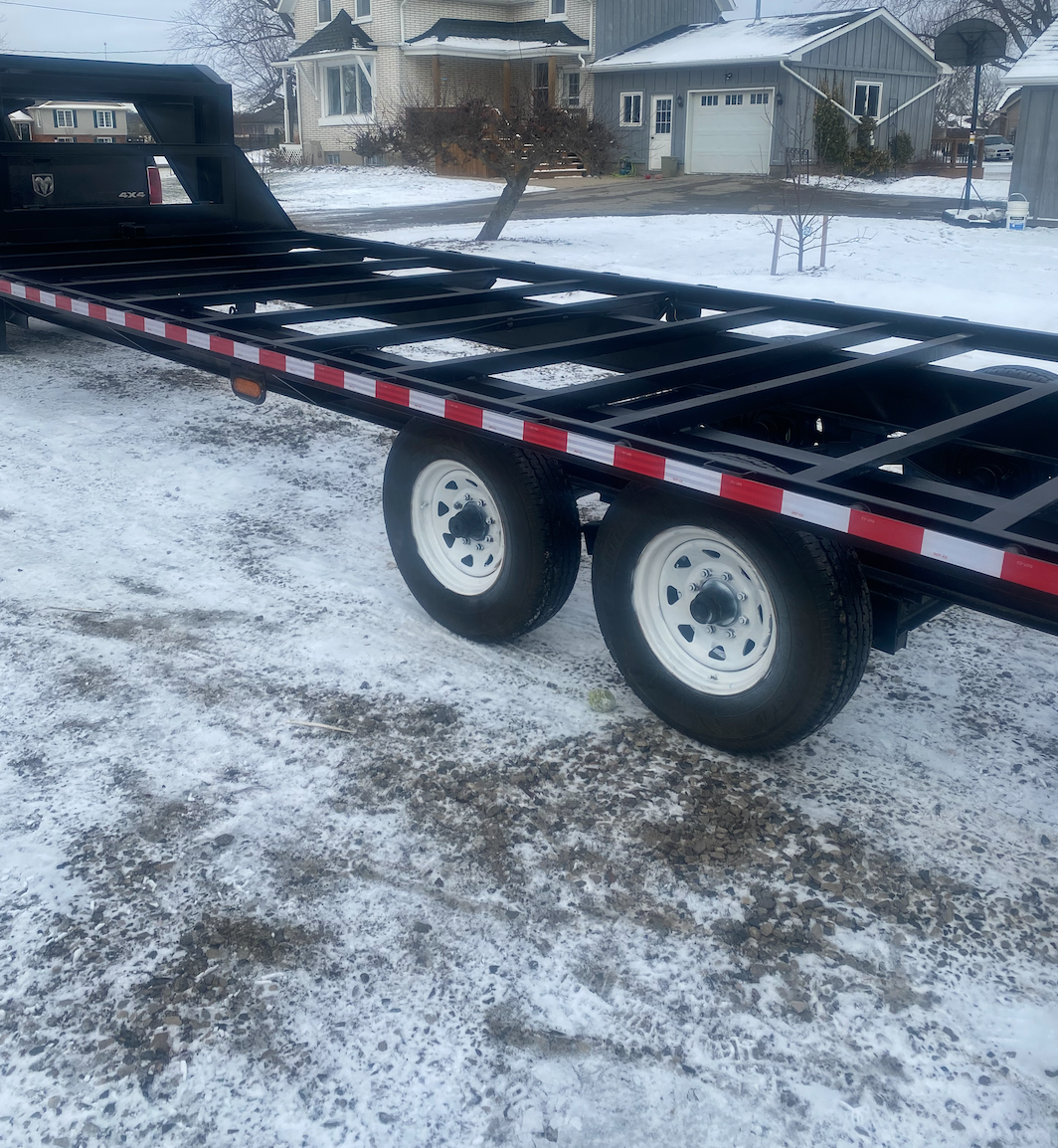 Oil Spraying a Trailer