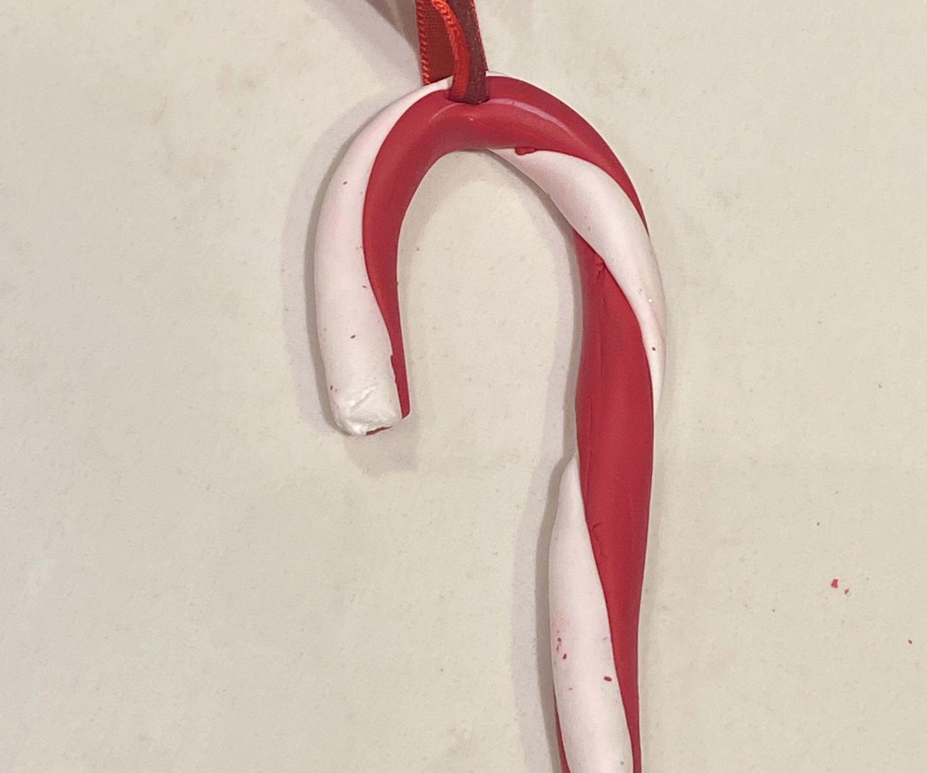 Clay Candy Cane Ornament