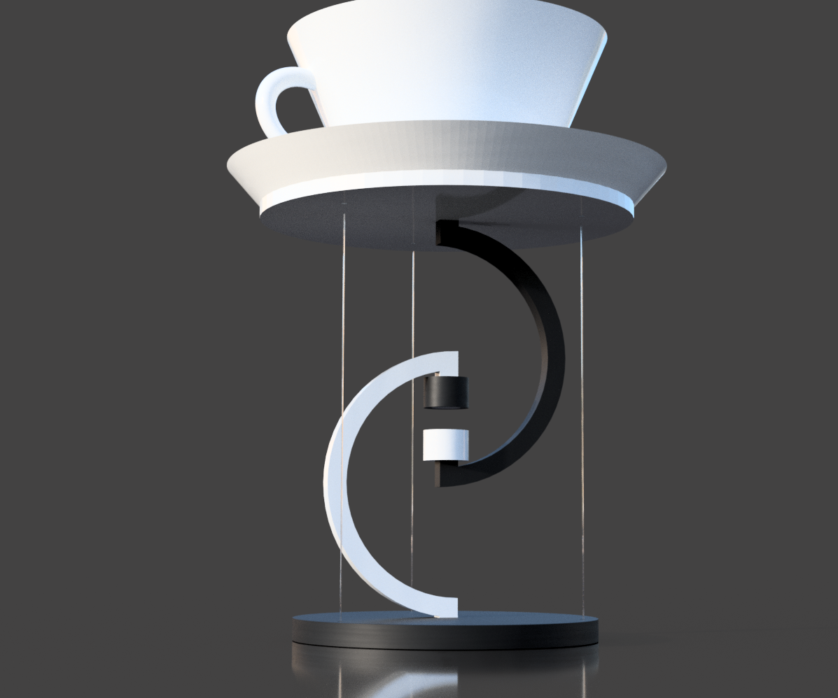 Floating Tea Cup - Magnetic Tensegrity - 3D Printed