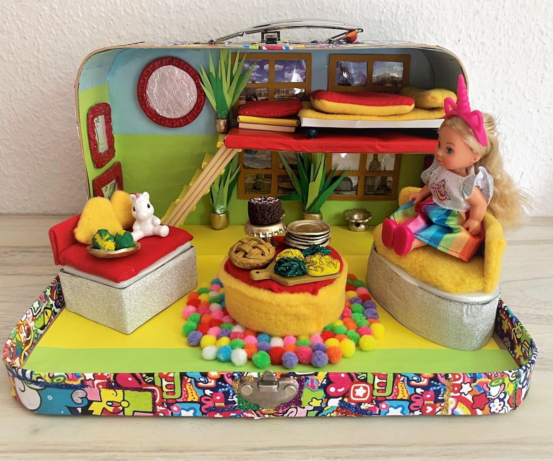 Travel Dollhouse in a Suitcase