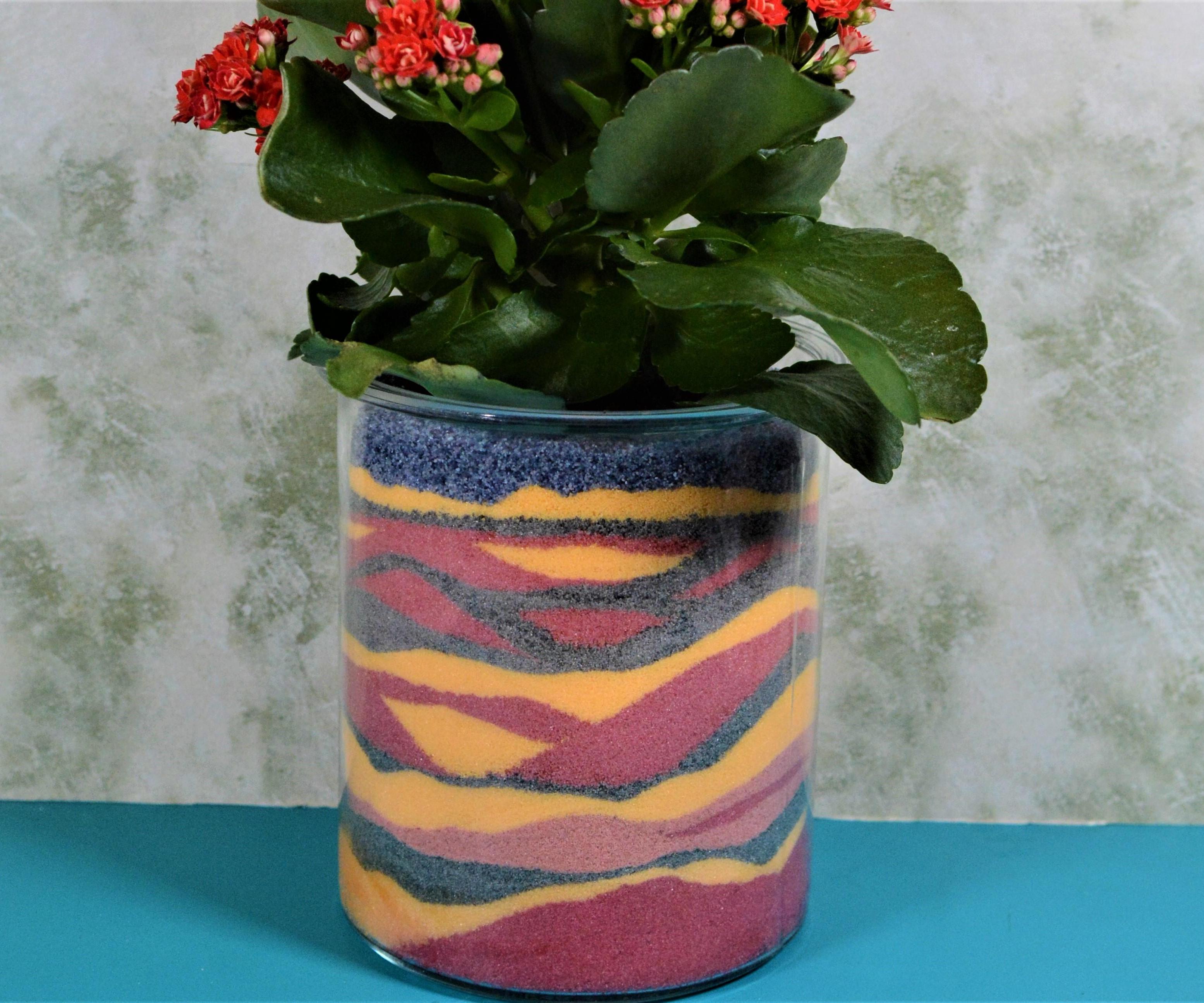 Sand Art in a Flower Pot 
