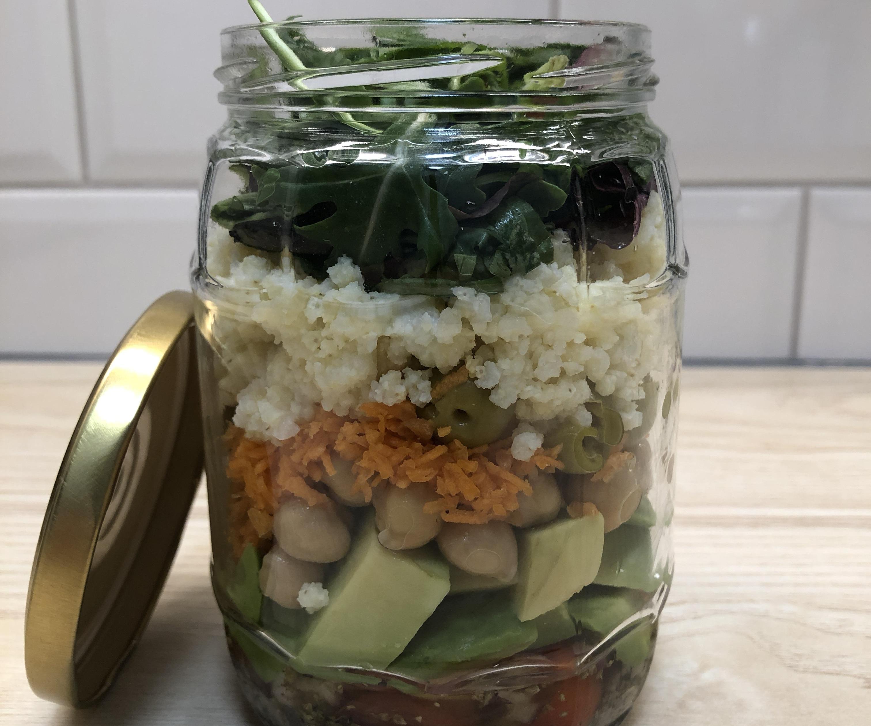 Always Quick and Fresh Bottom-Up Vegan Salad