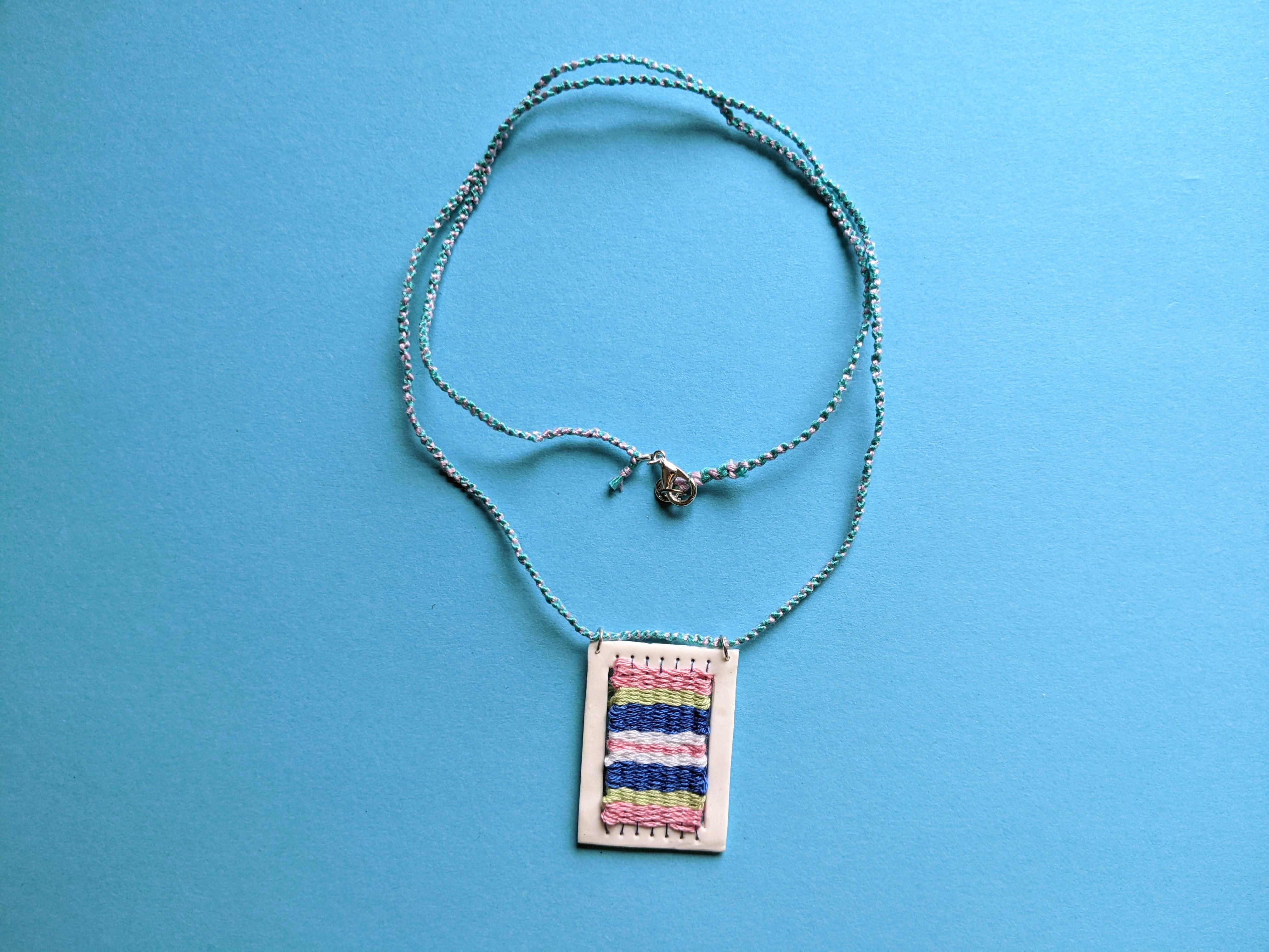 Diy Fibre Art Woven Polymer Clay Necklace 