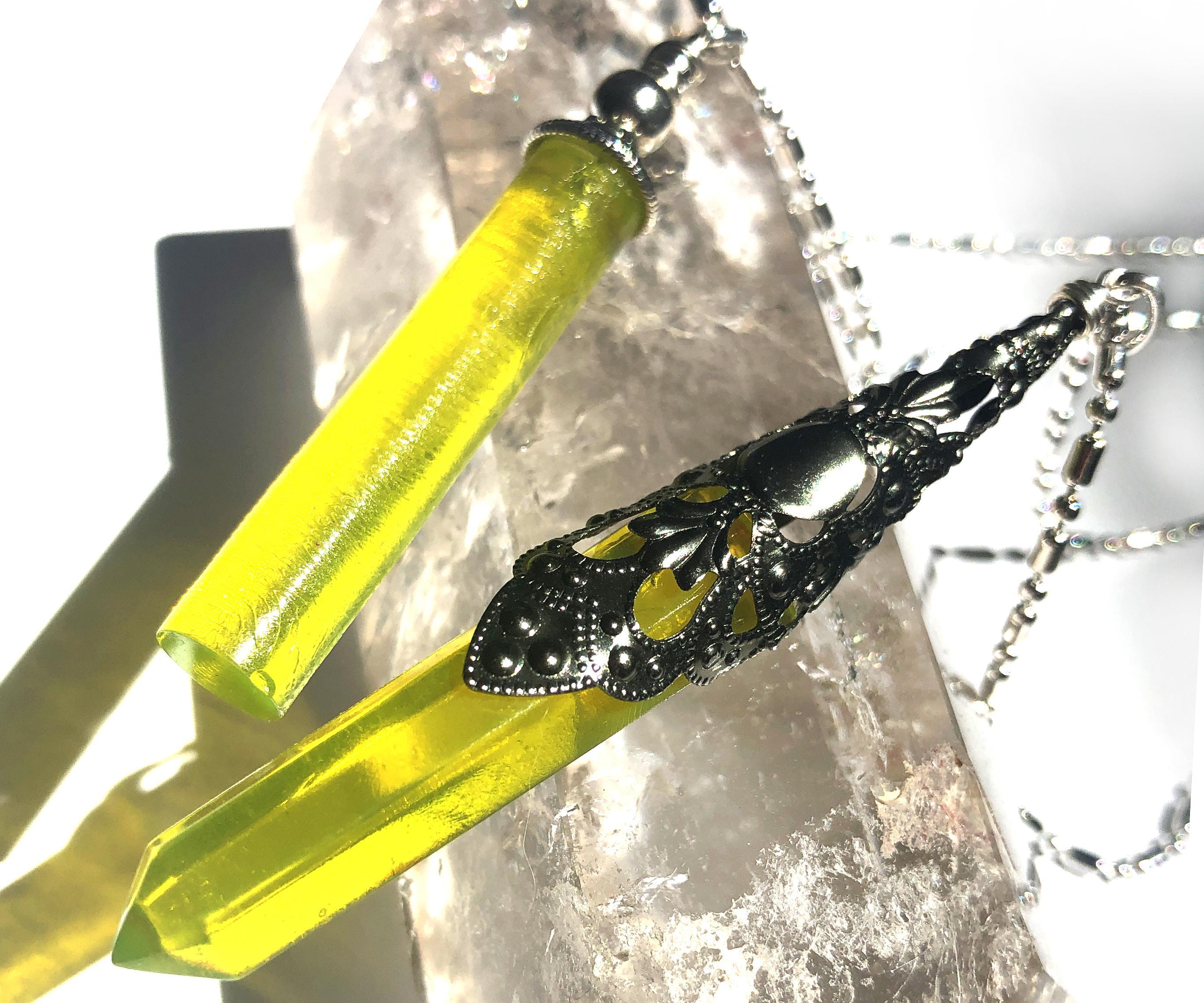 Yellow Citrine Faux Gemstone Points & Pendants