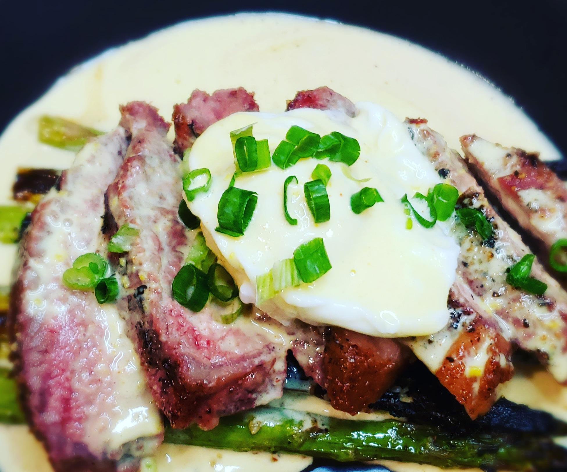 Steak & Asparagus Benedict