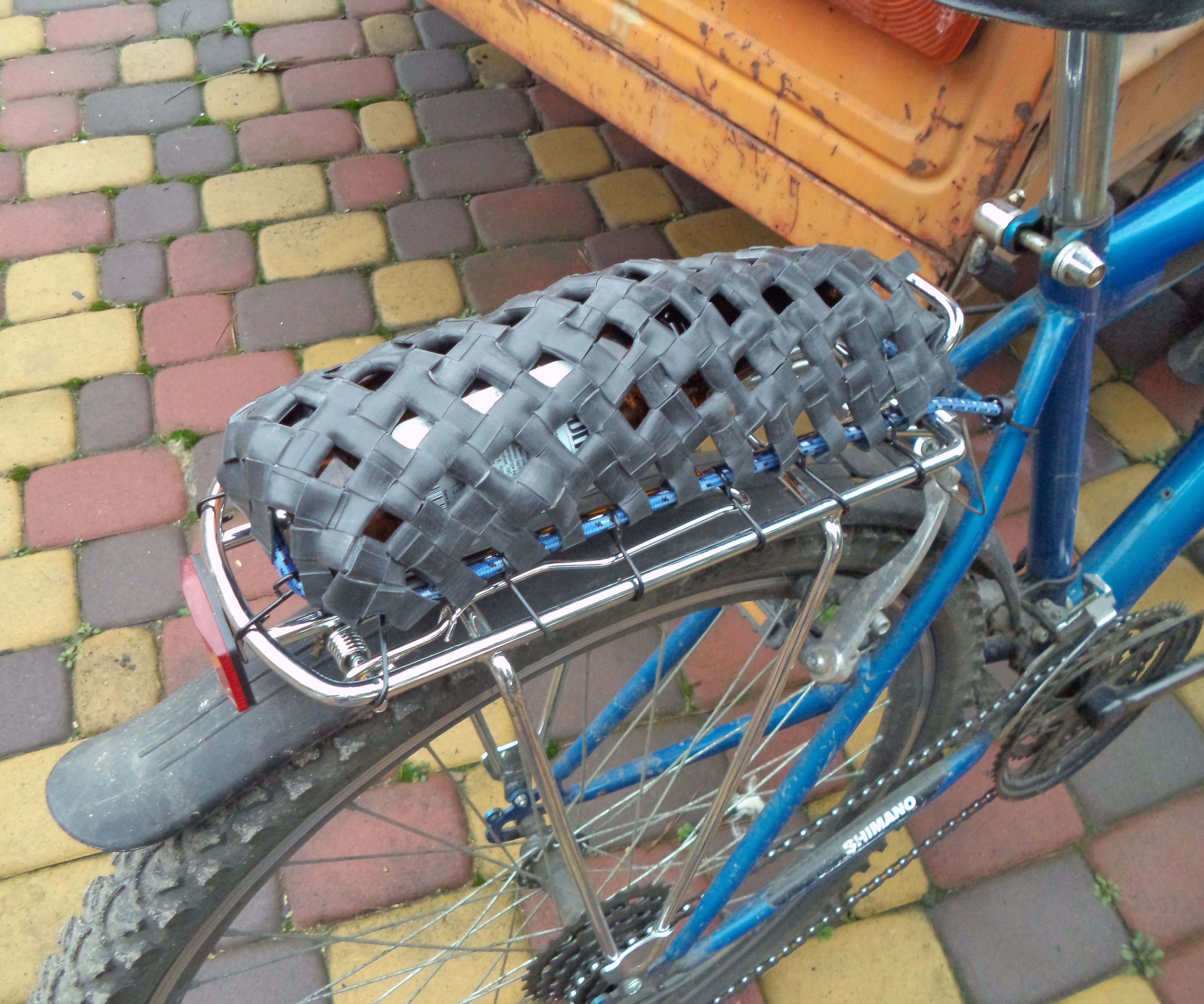 Bicycle Baggage Net From Old Inner Tube