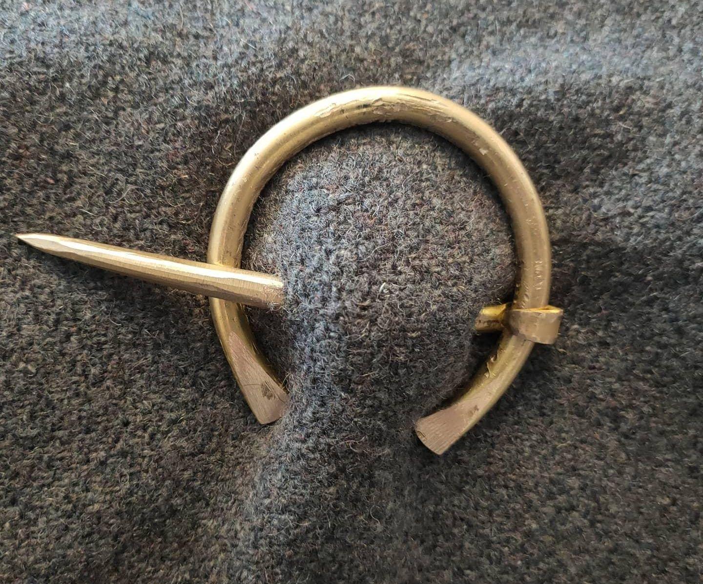 Brass Penannular Brooch/ Viking Cloak Pin