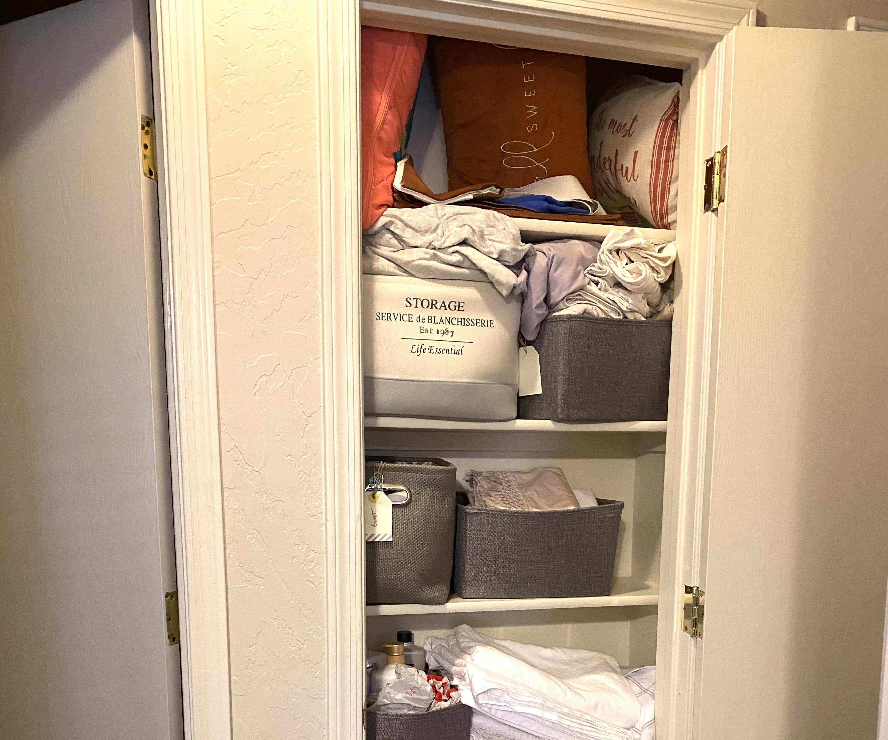 Linen Closet Organization With Cricut