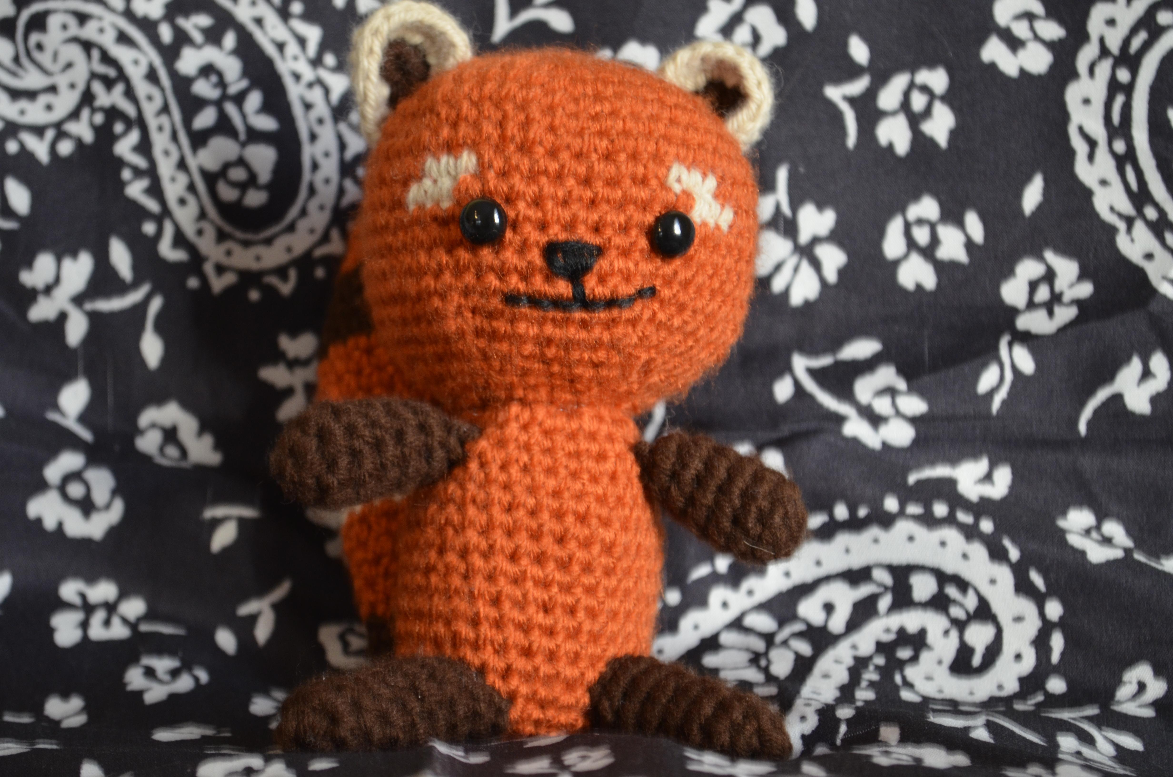 Crocheted Red Panda Stuffed Animal