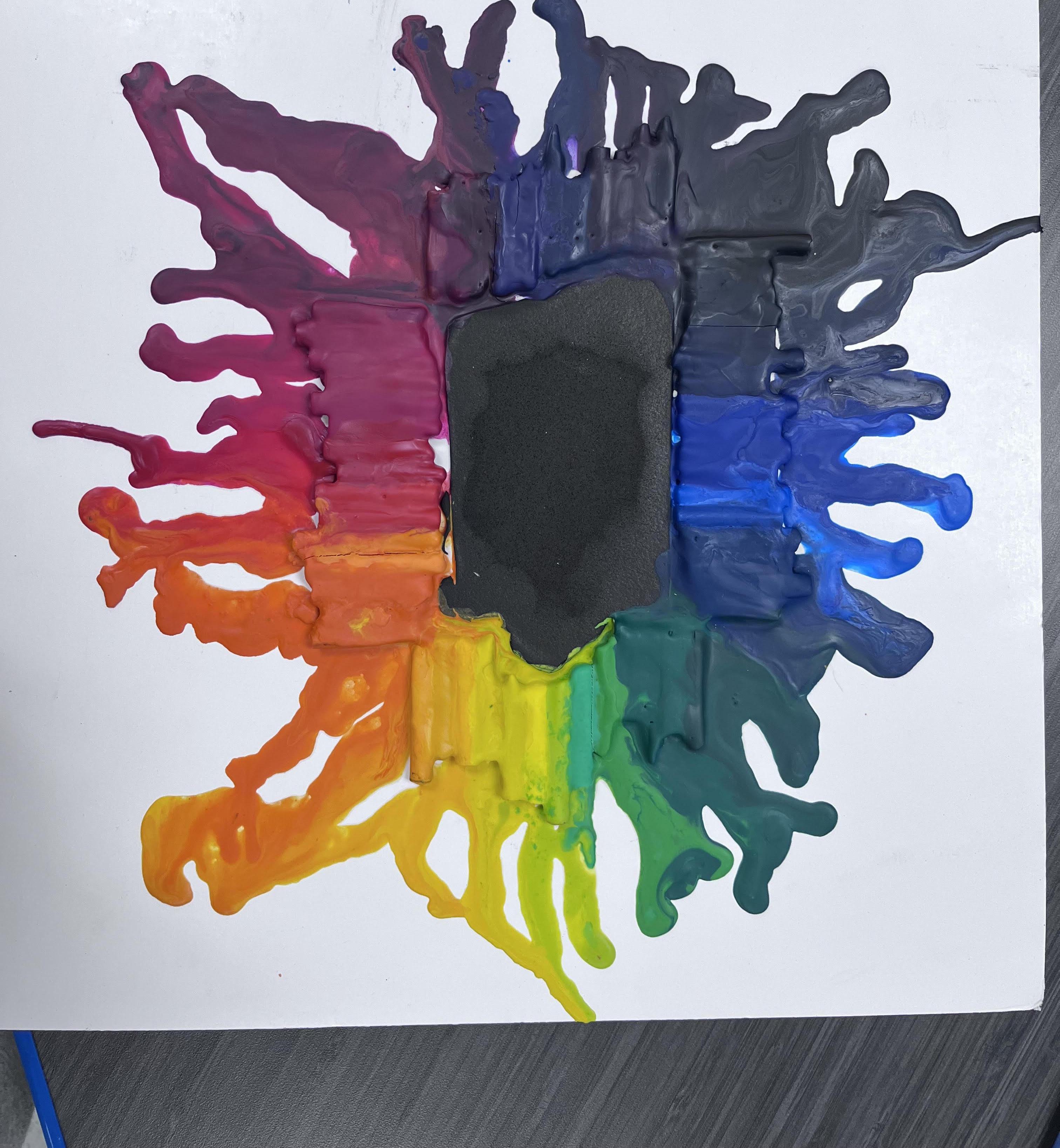 Silhouette Melted Crayon Art - Iowa