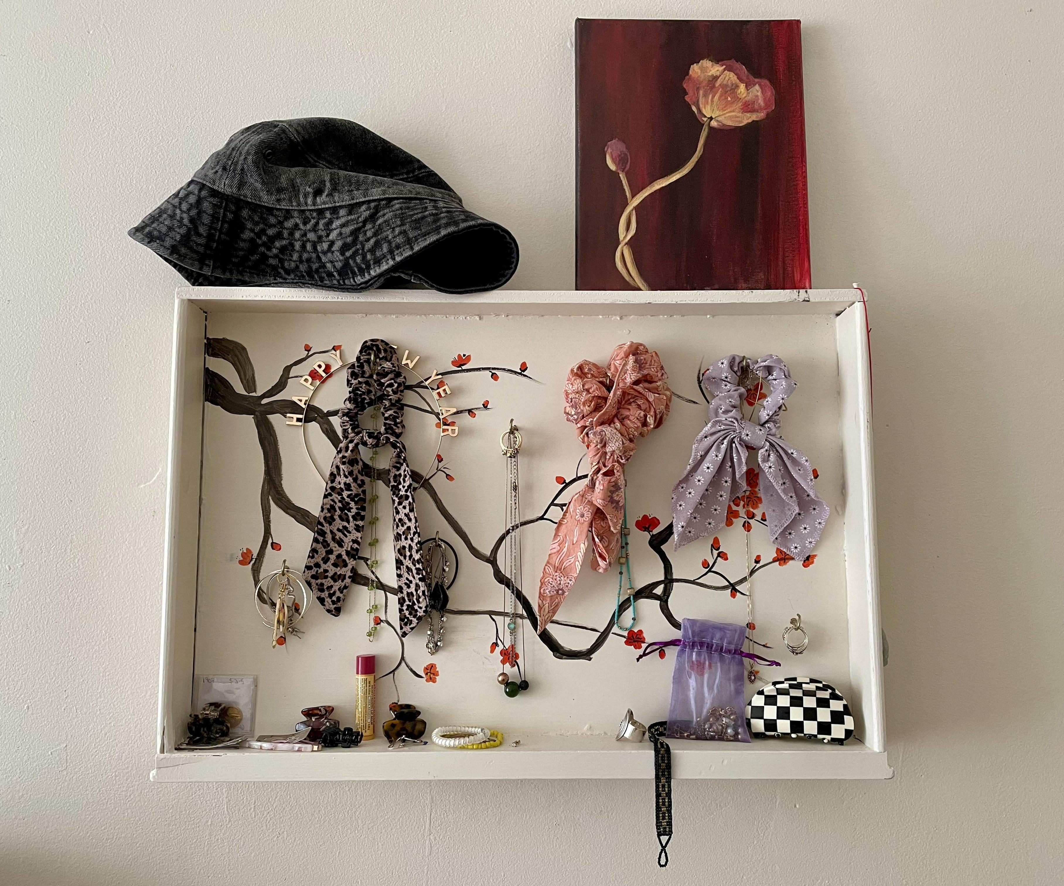 Decorative Jewelry Display From a Recycled Drawer